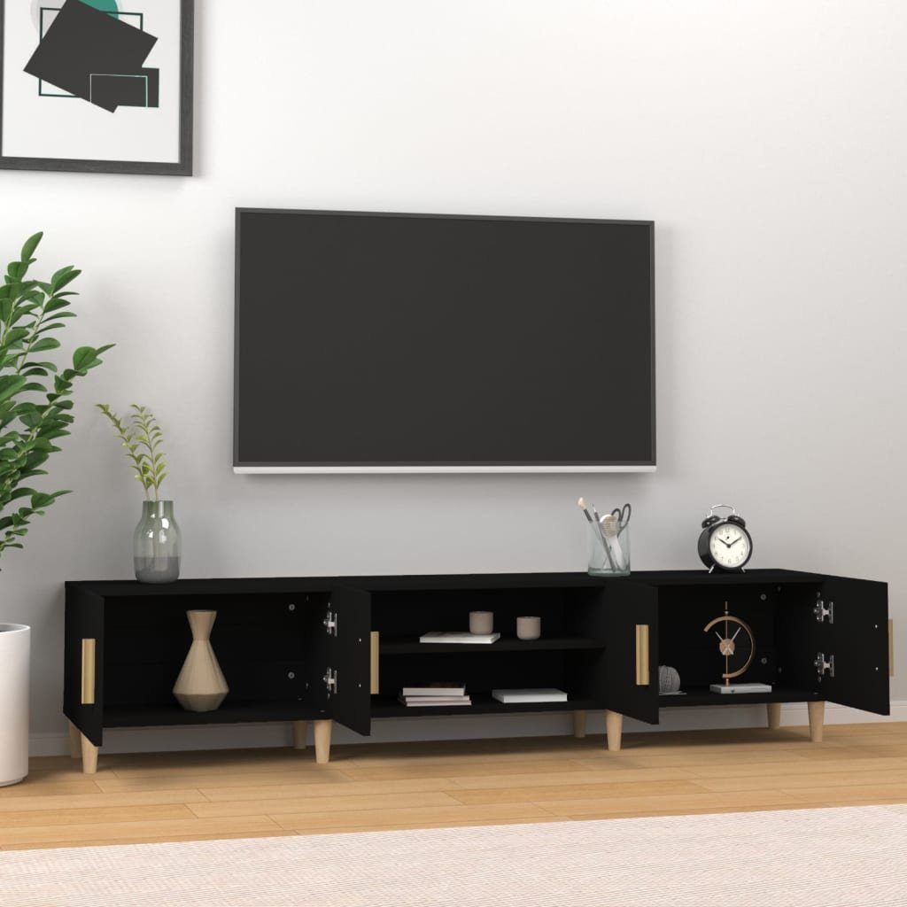 furnicato TV-Schrank Schwarz 180x31,5x40 cm Holzwerkstoff