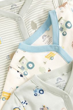 Next Schlafoverall Gerippte Babyschlafanzüge, 3er-Pack (3-tlg)