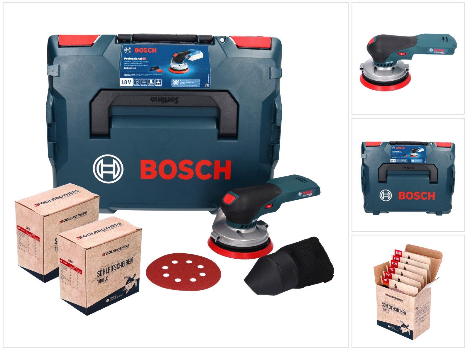 Bosch Professional Akku-Exzenterschleifer GEX 18V-125 Professional 18 V 125 mm Brushless