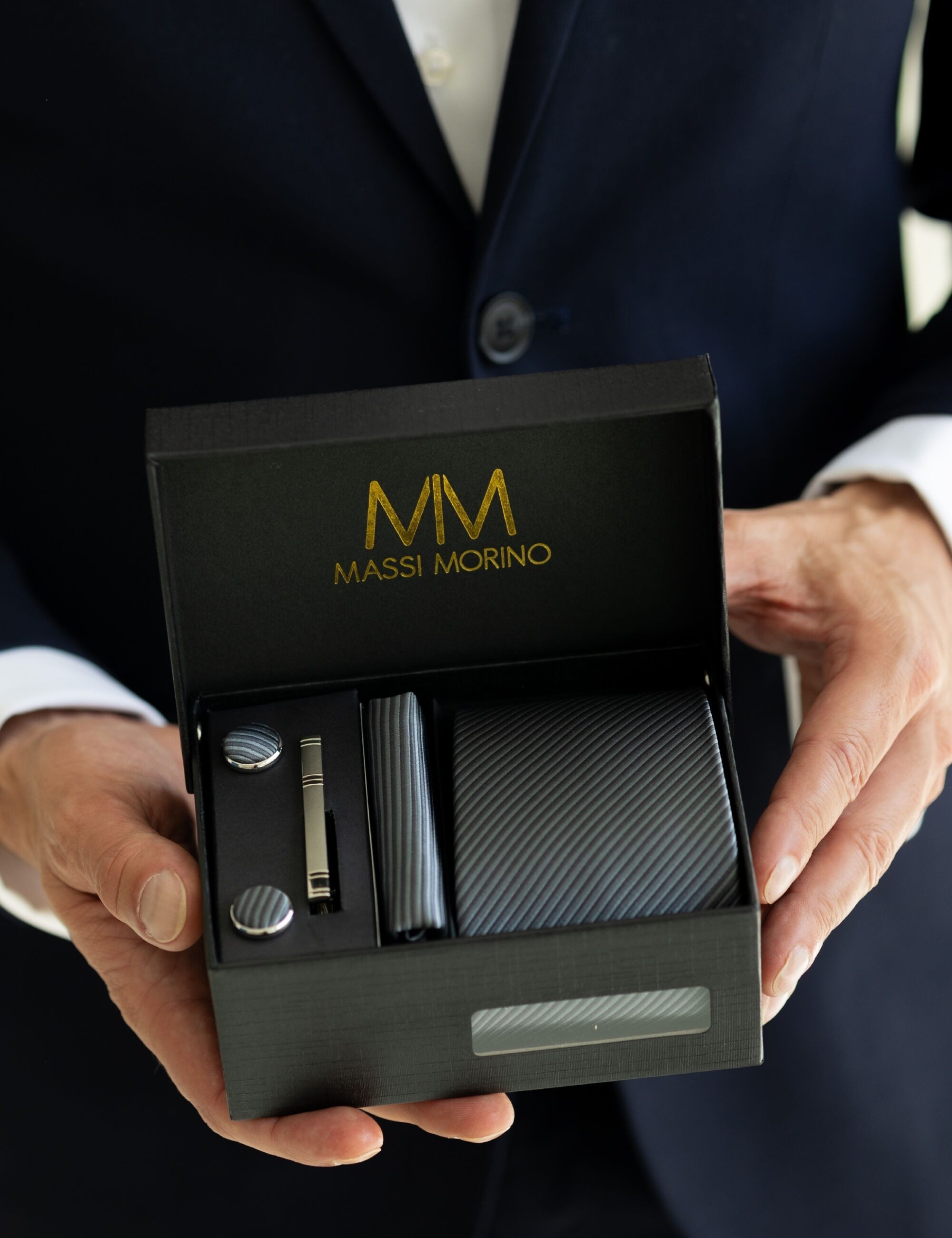 Massi Morino Krawatte (1-St) mit Einstecktuch, günstig online kaufen