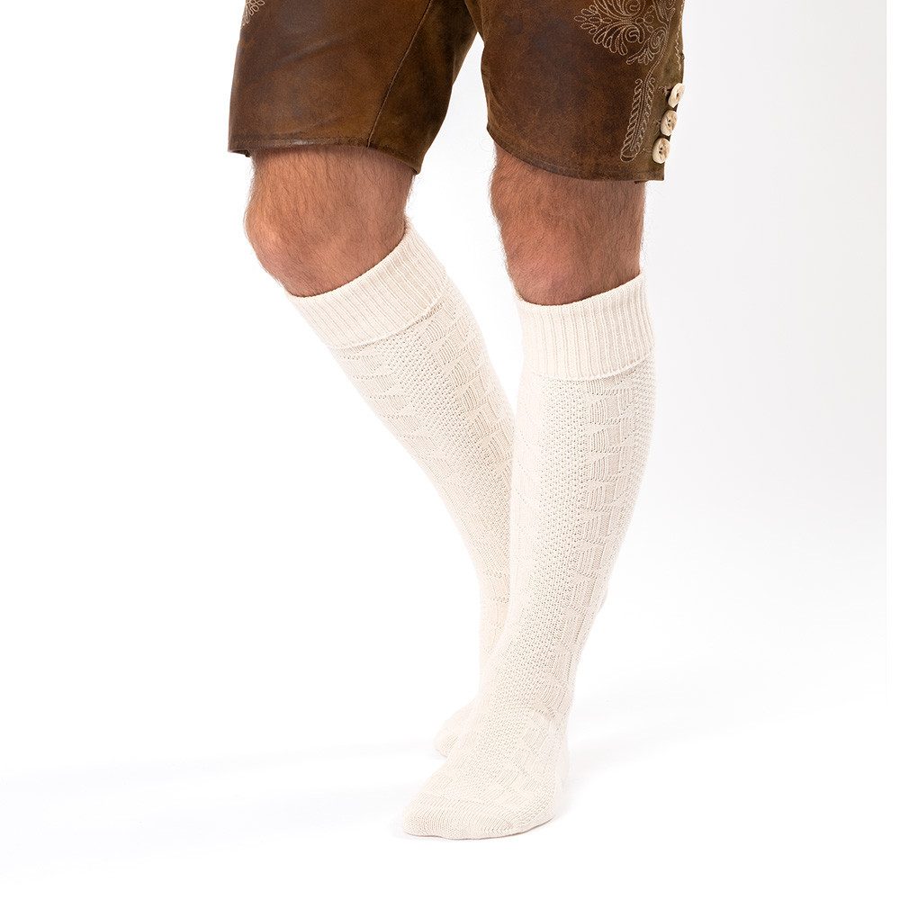 HerzSticht Trachtensocken Herren Lange Trachtensocken 1er Pack (Modell: Silberdistel) (1-Paar)