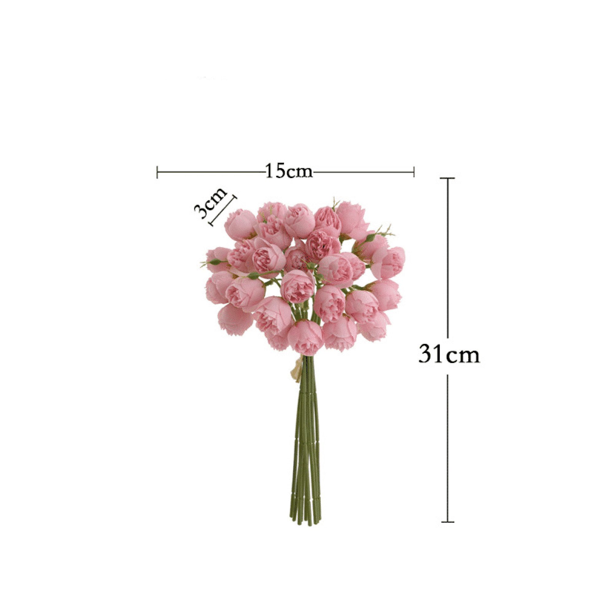 Kunstpflanze 27 teiliger handgebundener Rosen Pfingstrosen günstig online kaufen