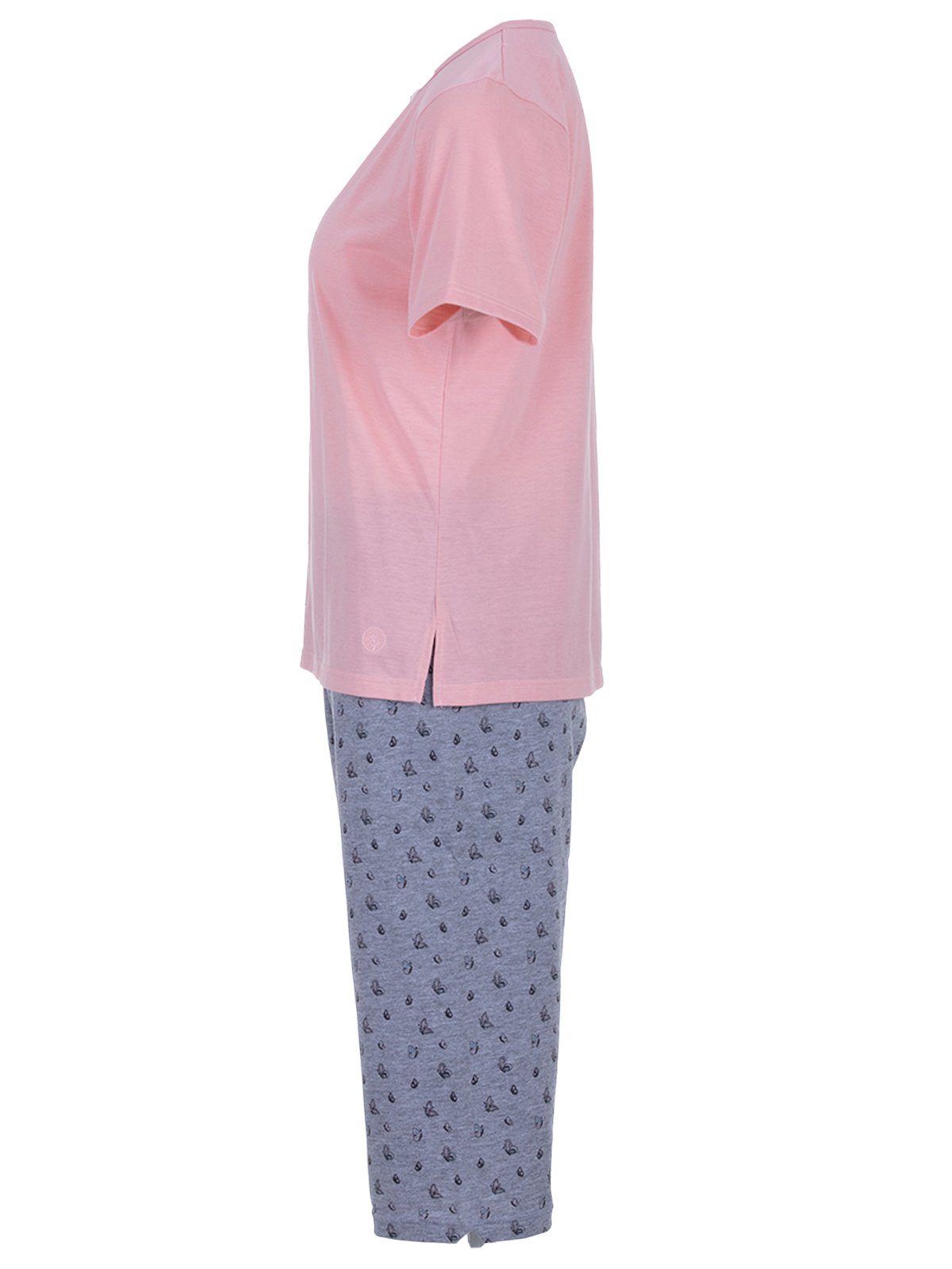 zeitlos Pyjama Capri Schlafanzug rosa - Schmetterling Set