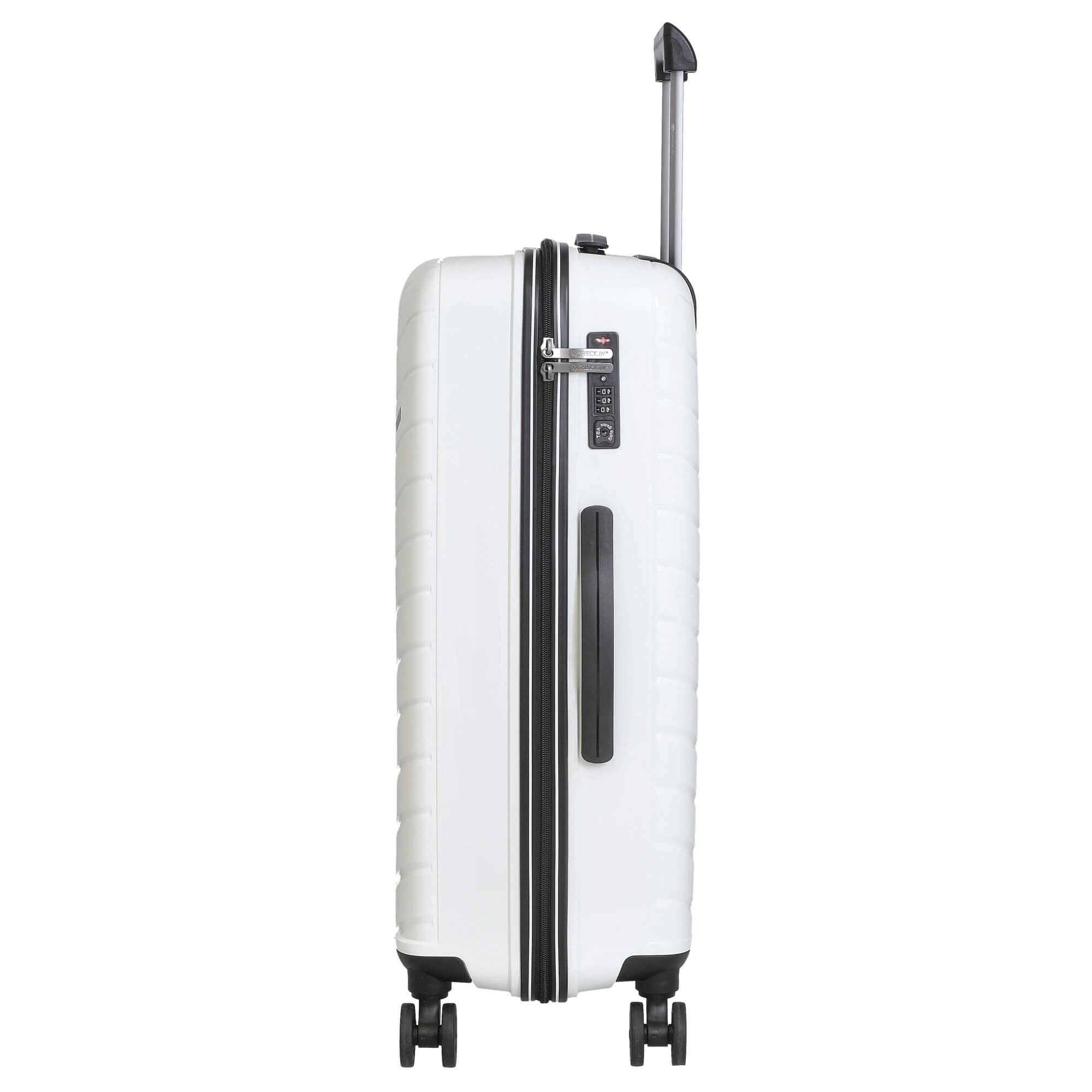 CHECK.IN® Koffer Orlando - 4-Rollen-Trolley 67 cm (weiß), 4 Rollen