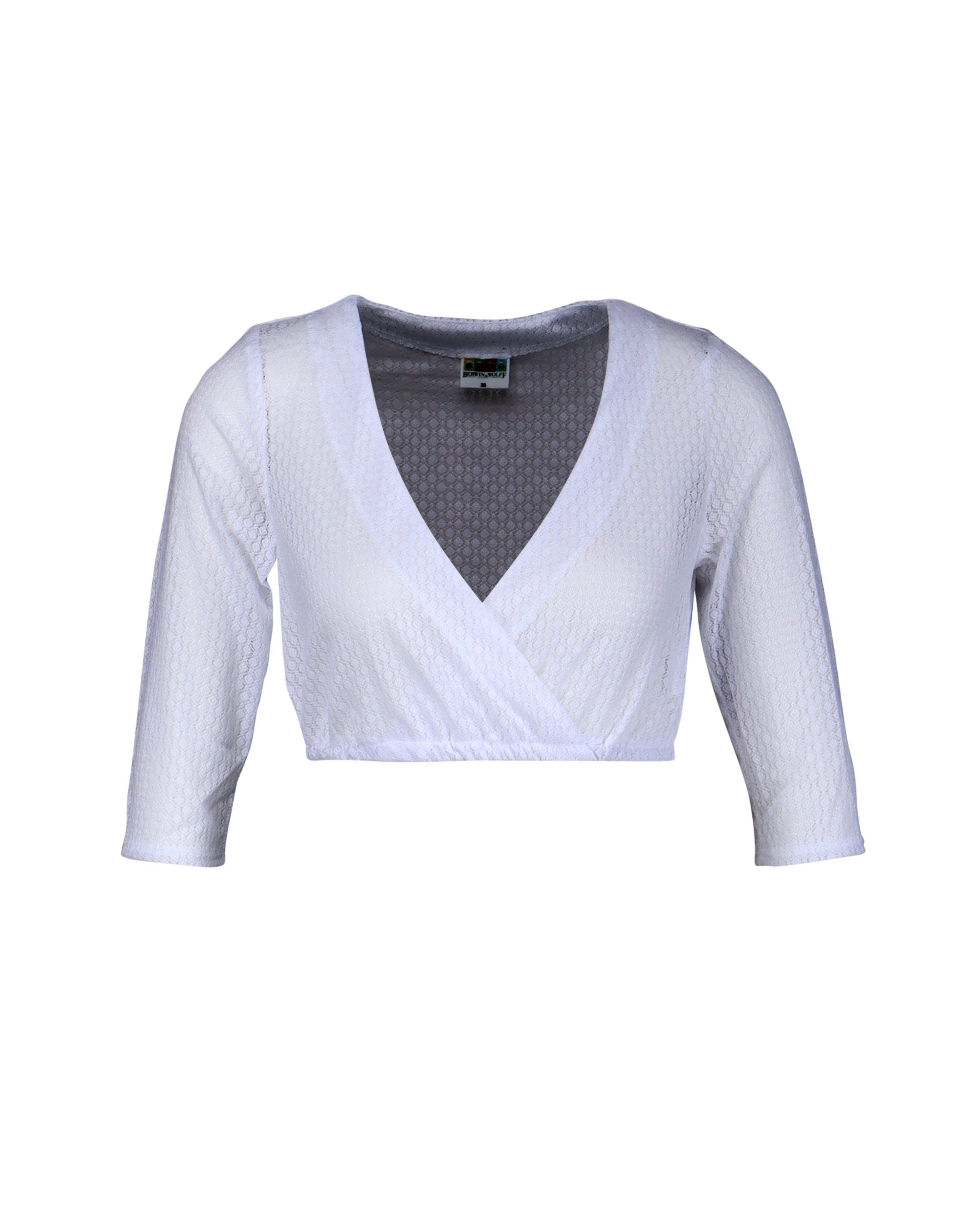 Berwin Dirndlbluse Dirndlbluse mit V-Ausschnitt in Wickeloptik (1-tlg)