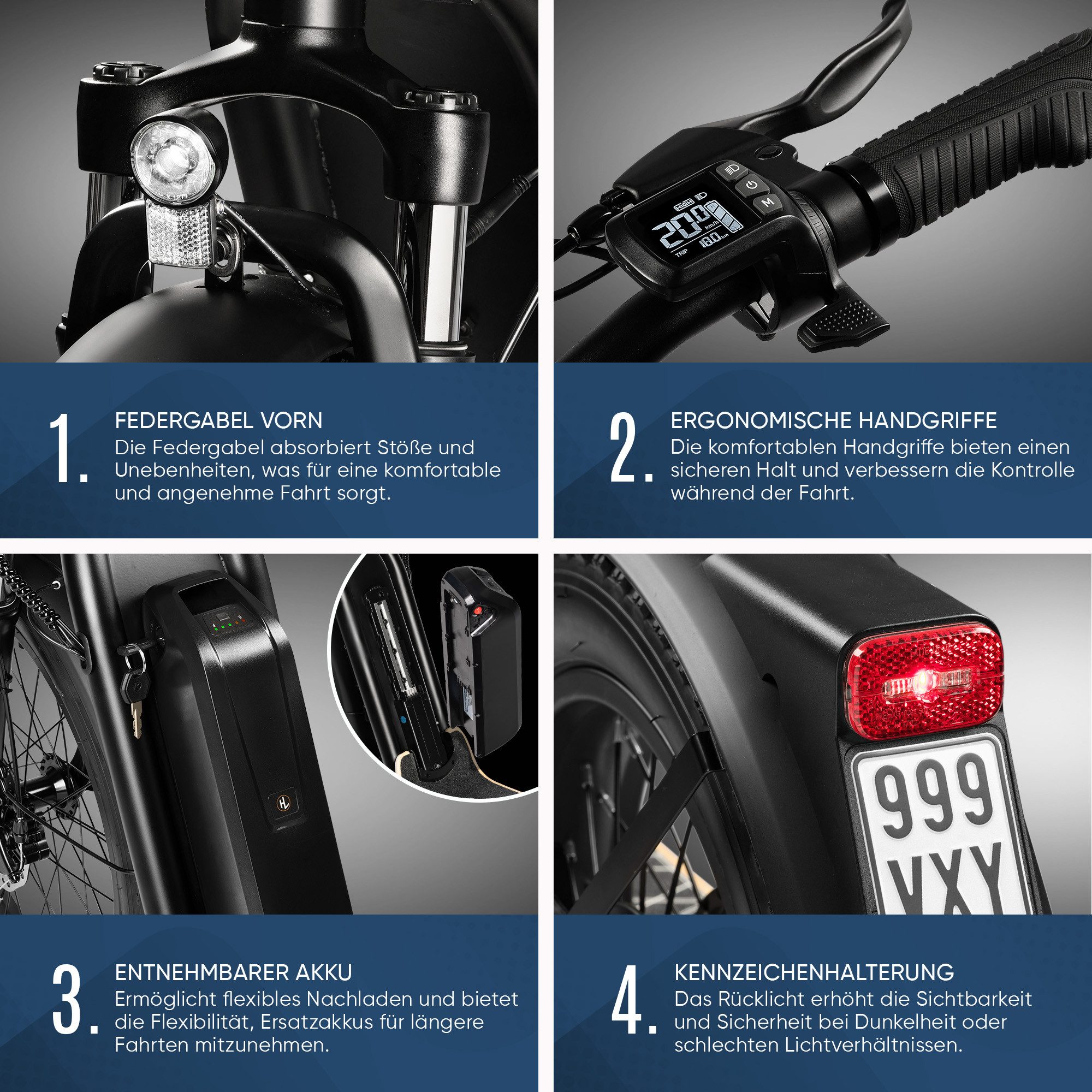 Viron E-Scooter mit Straßenzulassung ABE Elektro Scooter Elektroroller eKFV Zulassung, 20,00 km/h