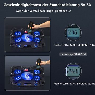 HYTIREBY Notebook-Kühler Kühlpad Gaming Notebook Kühler, Laptop Fan Cooling Stand, Computer-Kühlmatte mit LCD-Controller, für 10-15,6-Zoll-Laptops