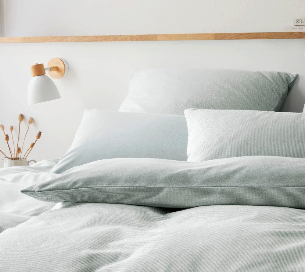 Elegante Bettwäsche Flanell Bettwäsche Tender Salbeigrün 135 x 200 cm, Soft Flanell, 2 teilig