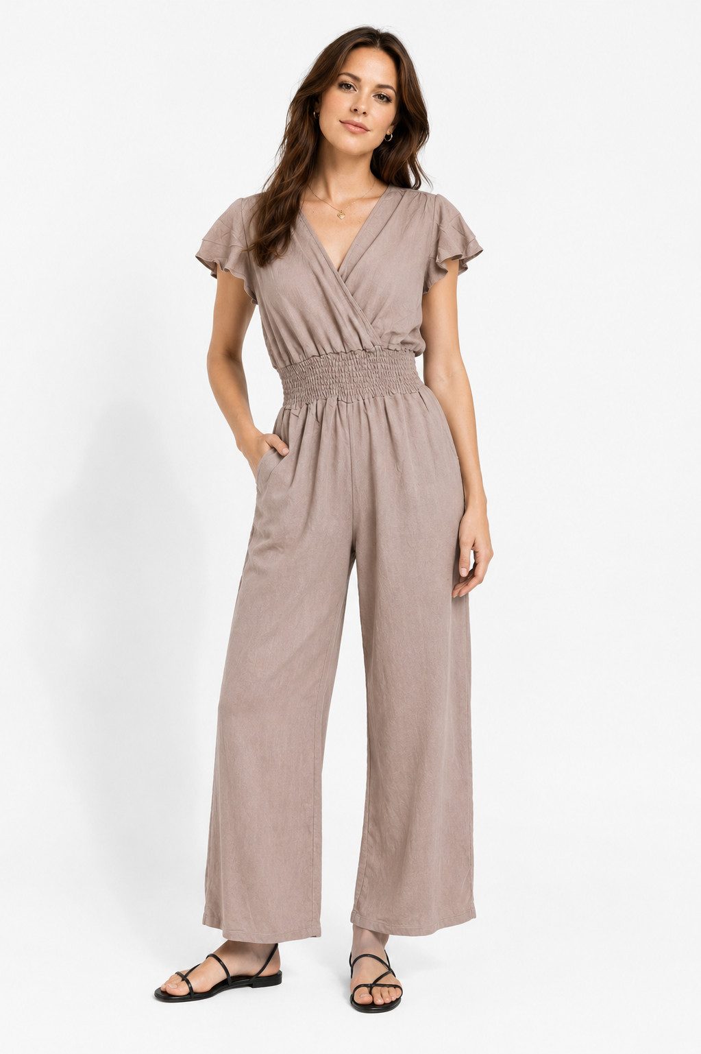 ITALY VIBES Jumpsuit - sommerlicher Overall für Damen mit Smokbund - luftiger Einteiler