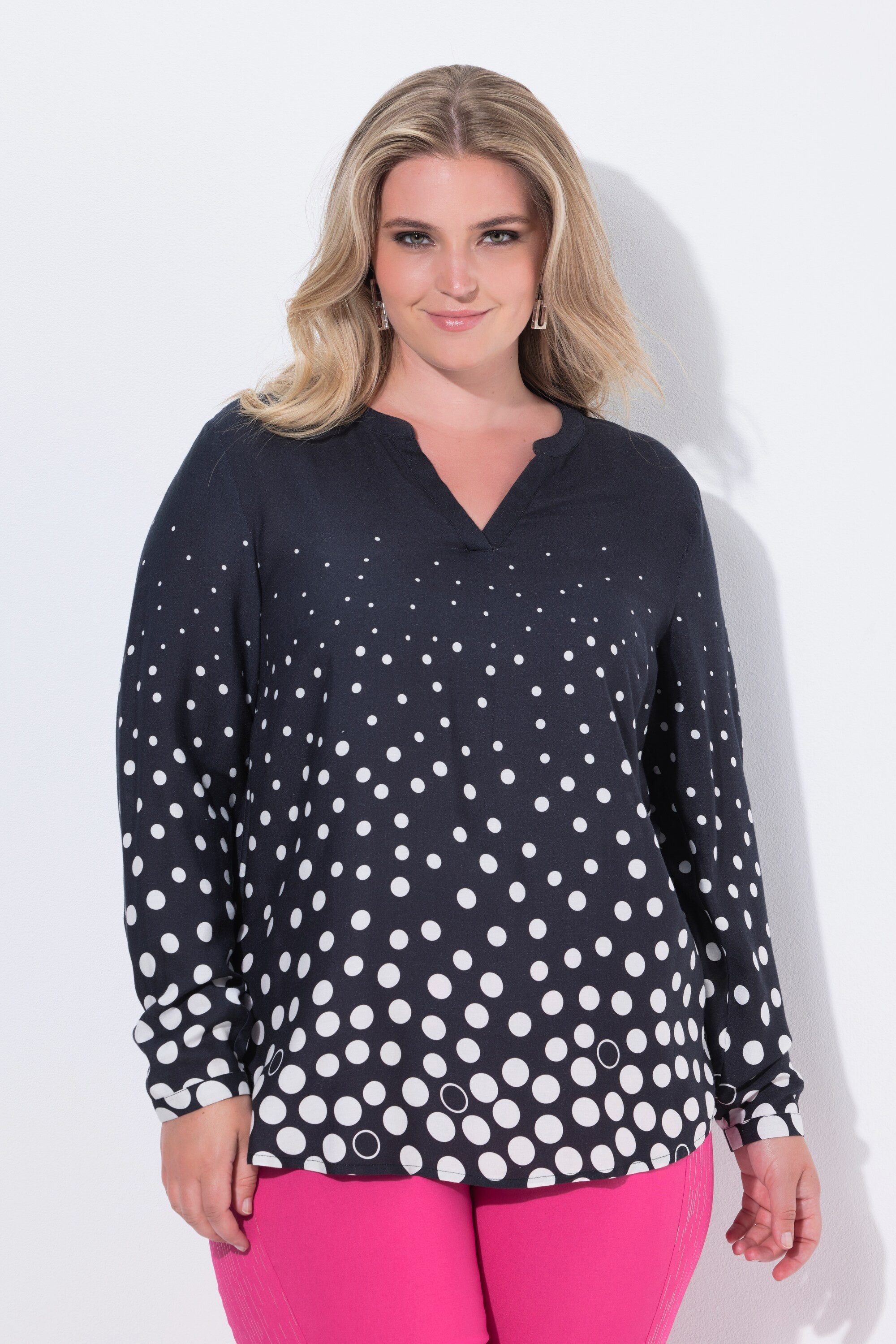 MIAMODA Longbluse Bluse Regular Fit Punkte-Verlauf Langarm günstig online kaufen