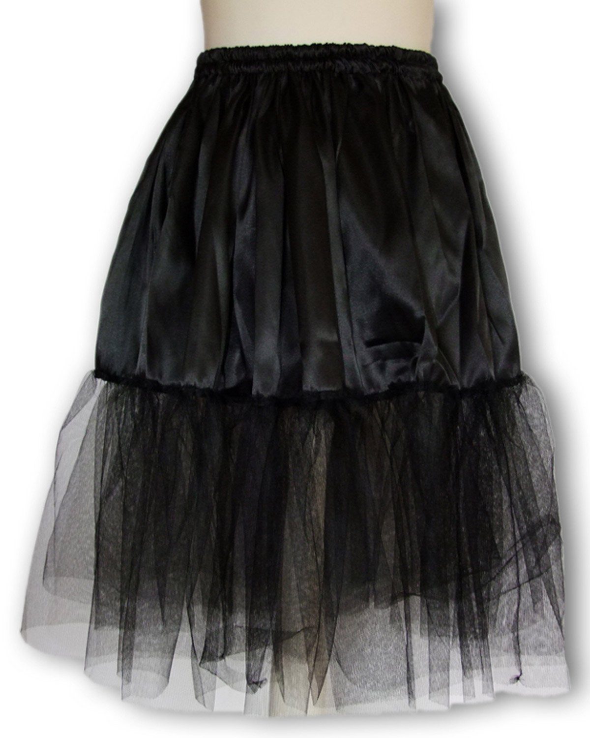 Das Kostümland Kostüm Petticoat Damen Tüllrock - Länge 60 cm, Schwarz günstig online kaufen
