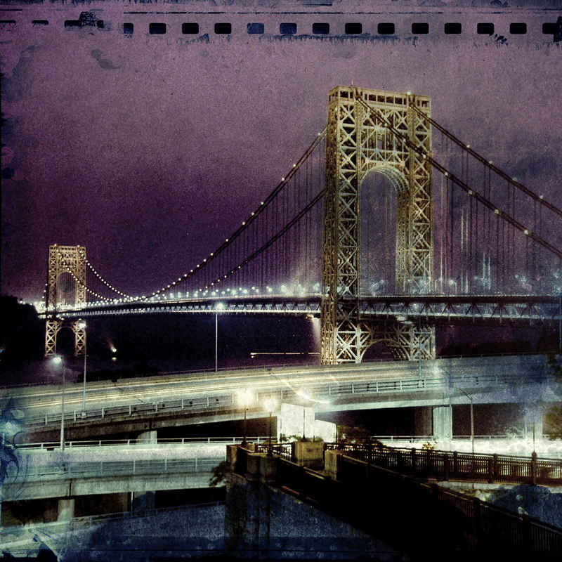 queence Acrylglasbild George Wahington Bridge, New York, NYC, Brücke, Brücke, Inkl. rückseitiger, vormontierter Aufhängung