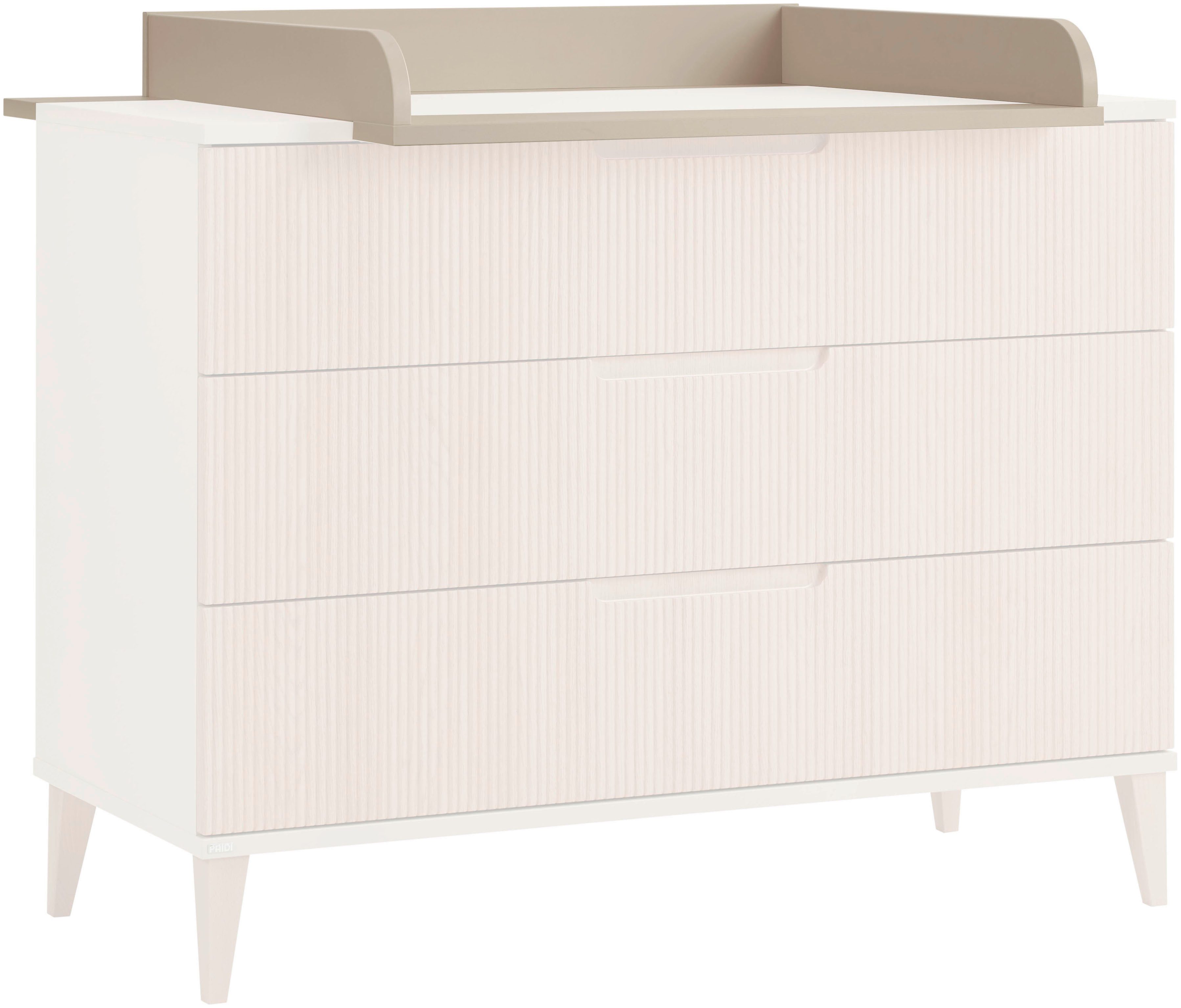 PAIDI Wickelaufsatz JONTE in Beige, zur Erweiterung der Kommode, Wickelauflage aus Holz, mit gerundeten Kanten