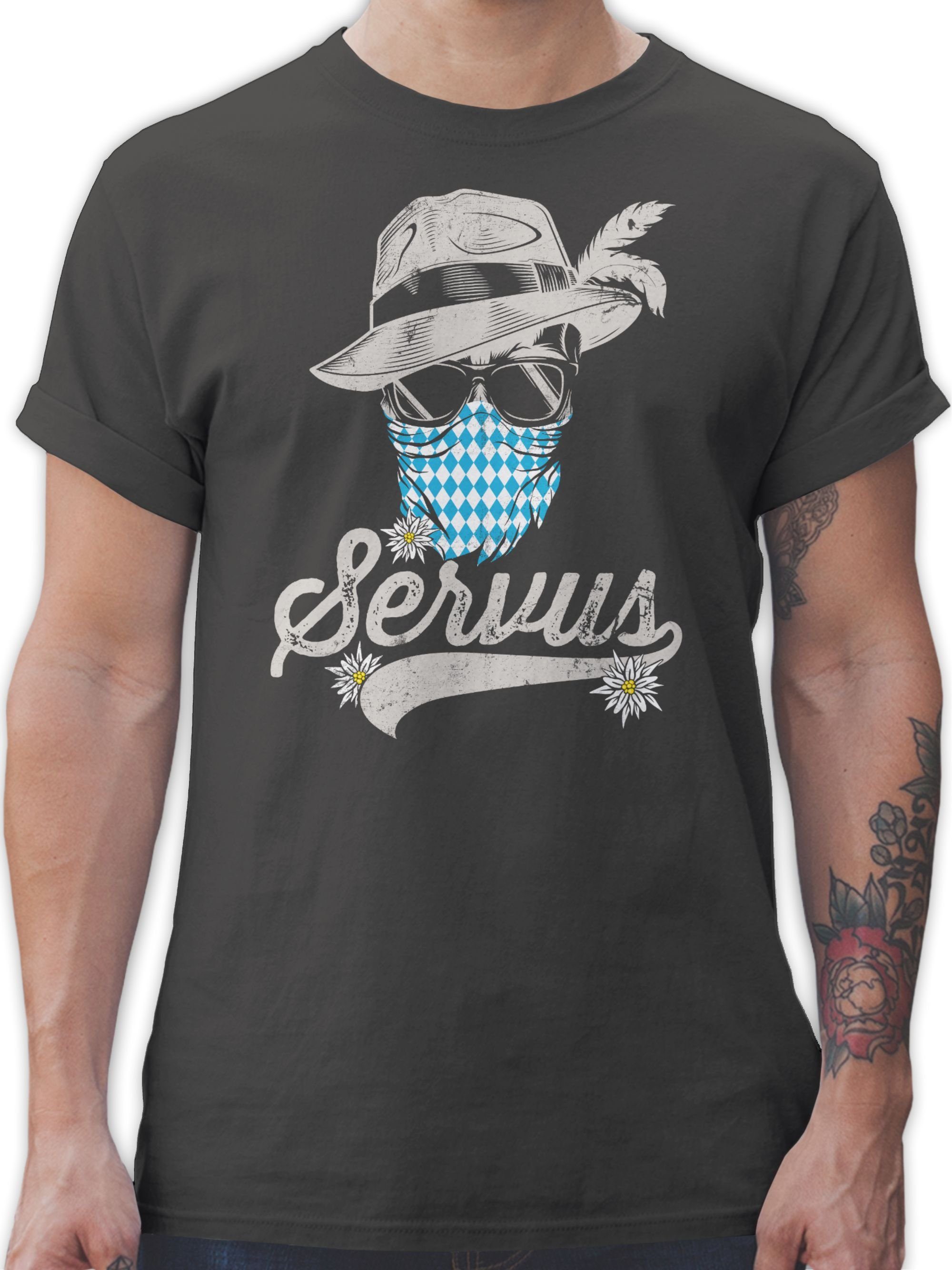 Shirtracer T-Shirt Servus Totenkopf Bayern Edelweiß günstig online kaufen
