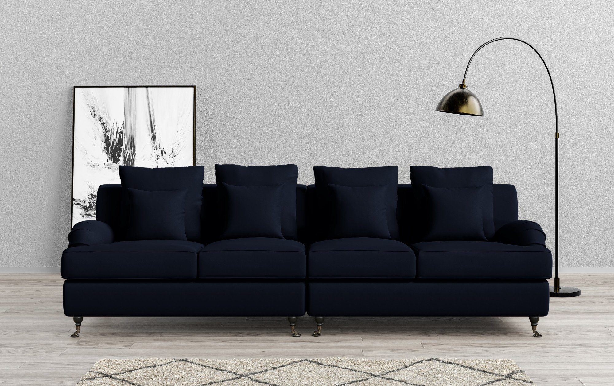 Guido Maria Kretschmer Home&Living Big-Sofa NORIN, 2 Teile, zwei Fußarten:  vorne - Rollen, hinten - Holzfüße