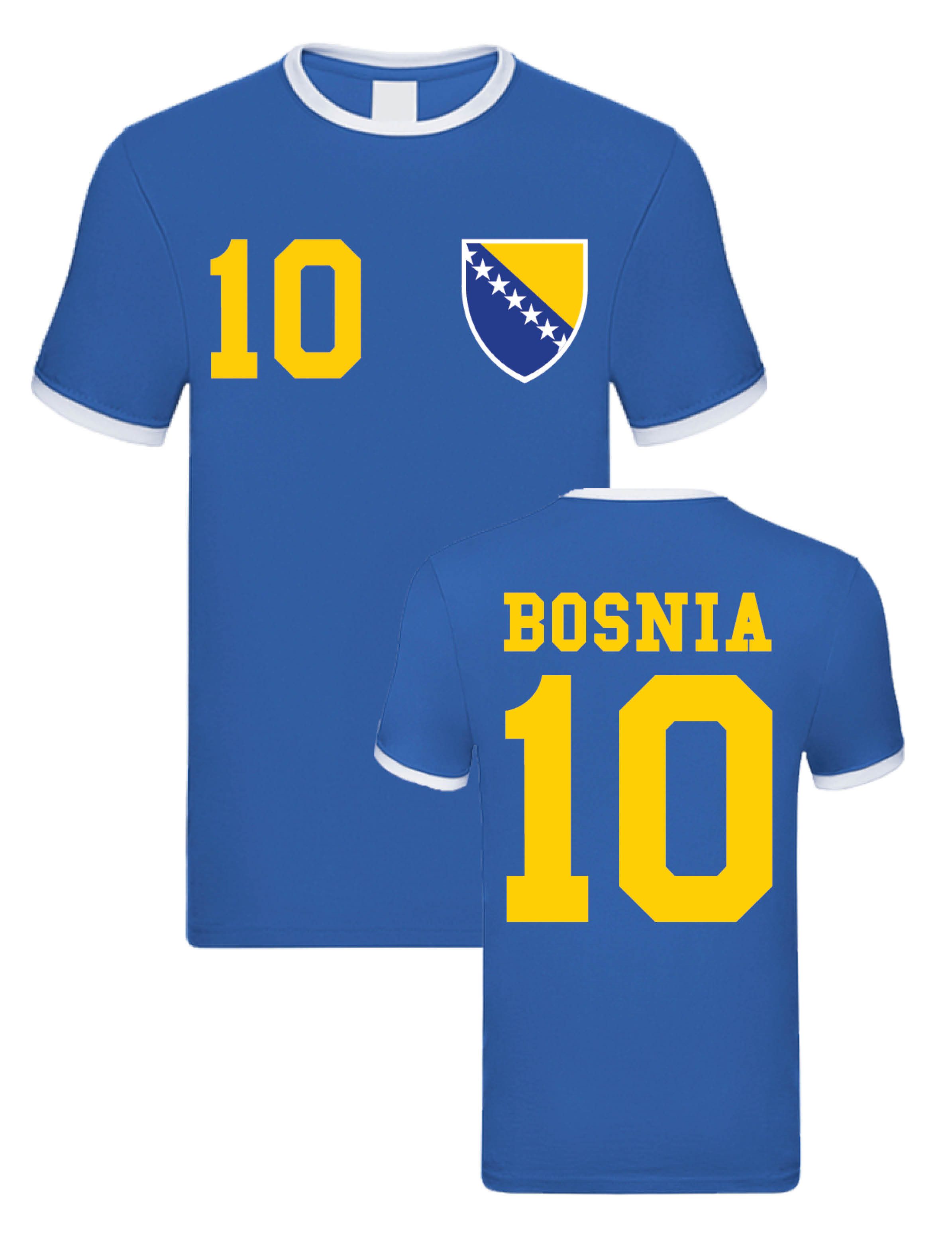 T-Shirt Bosnia Bosnien Herren T-Shirt im Fußball Trikot Look WM "026