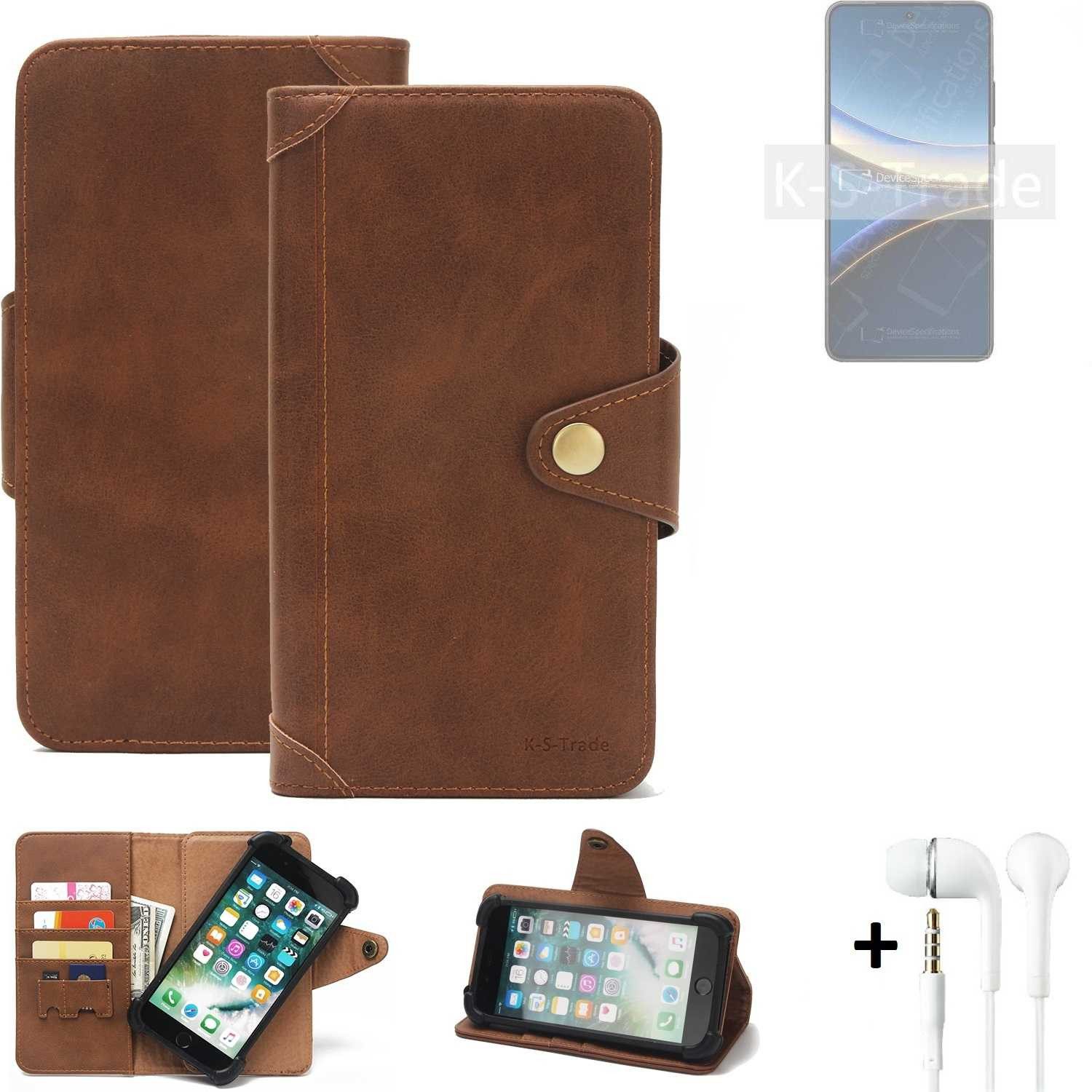 K-S-Trade Handyhülle für POCO F7 Pro, Handyhülle + Kopfhörer Schutz Hülle Walletcase Bookstyle Tasche