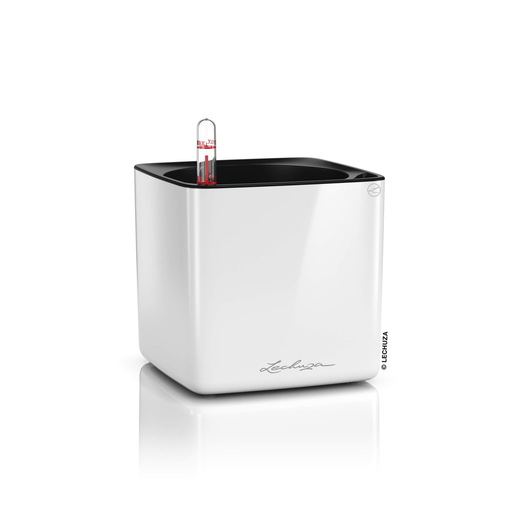 Lechuza® Blumentopf Cube Glossy 14 weiß günstig online kaufen