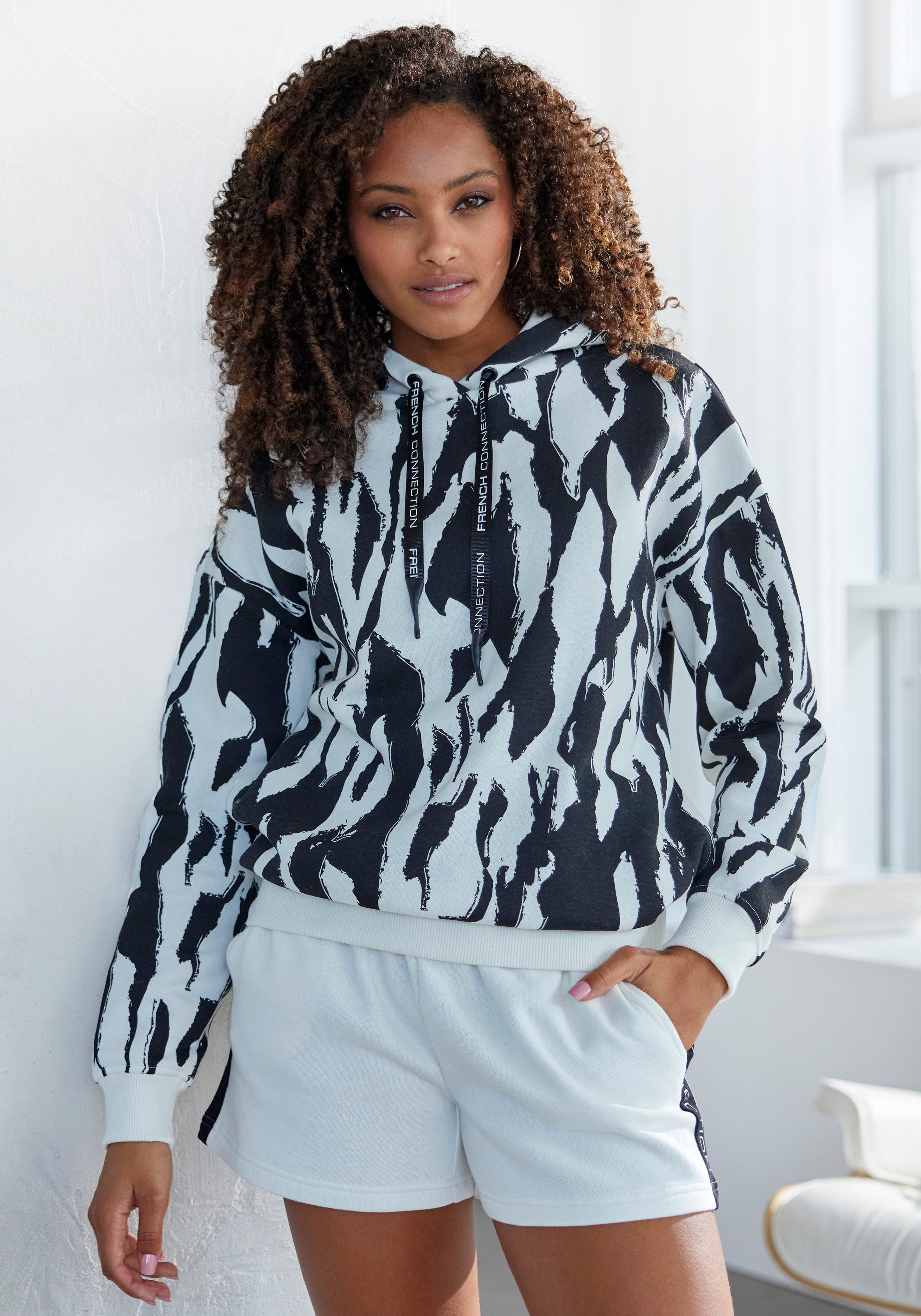 French Connection Hoodie im Allover Print, Loungewear
