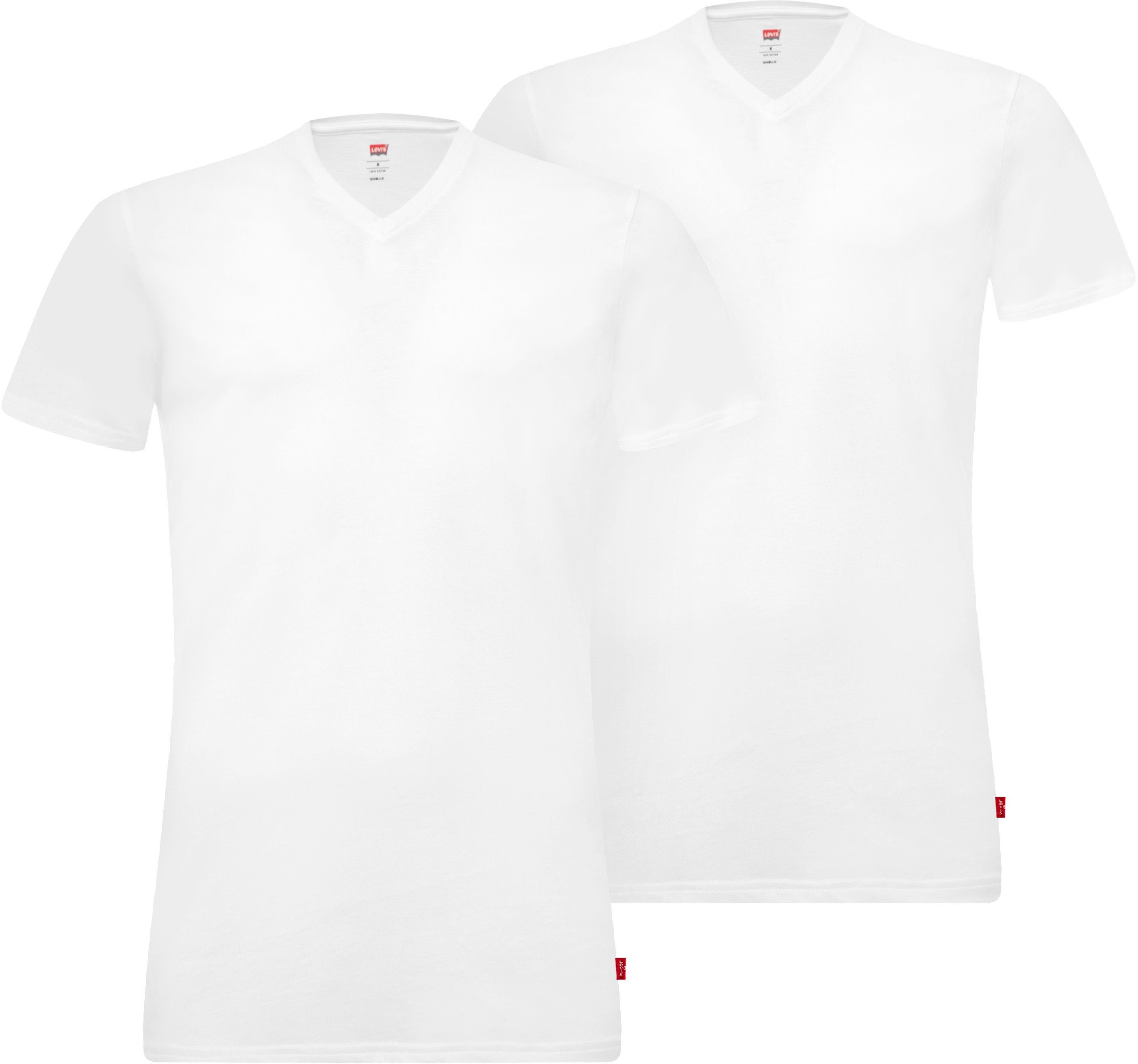 Levi's® T-Shirt (Packung, 2-tlg) LEVIS MEN V-NECK 2P white