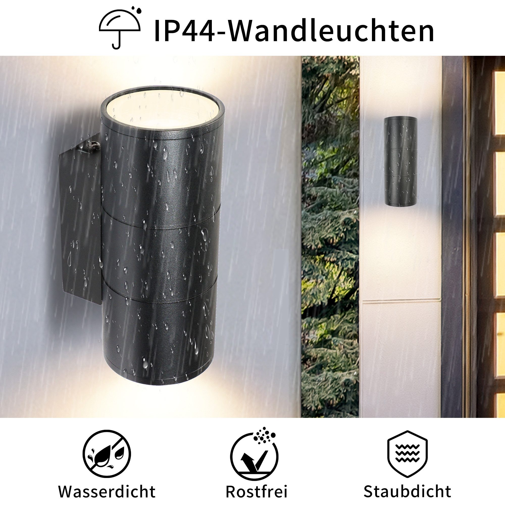 IMPTS LED Wandleuchte LED Schwarz Wandlampe günstig online kaufen