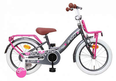 AMIGO Kinderfahrrad Hollandrad - 16 Zoll Mädchen Fahrrad mit Rücktrittbremse