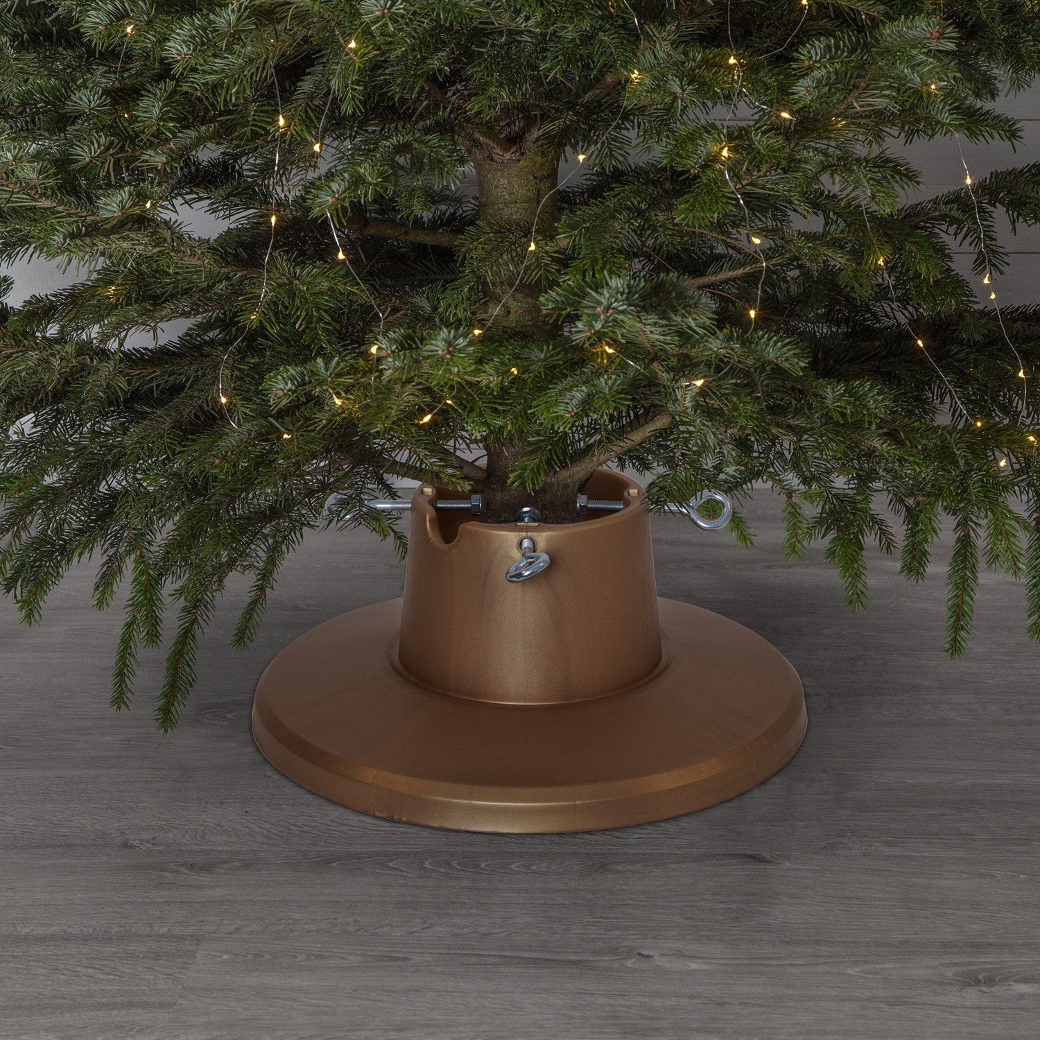 MARELIDA Christbaumständer Weihnachtsbaumständer Baumhöhe bis 2,1m Wassertank 1,6l gold (1-tlg)