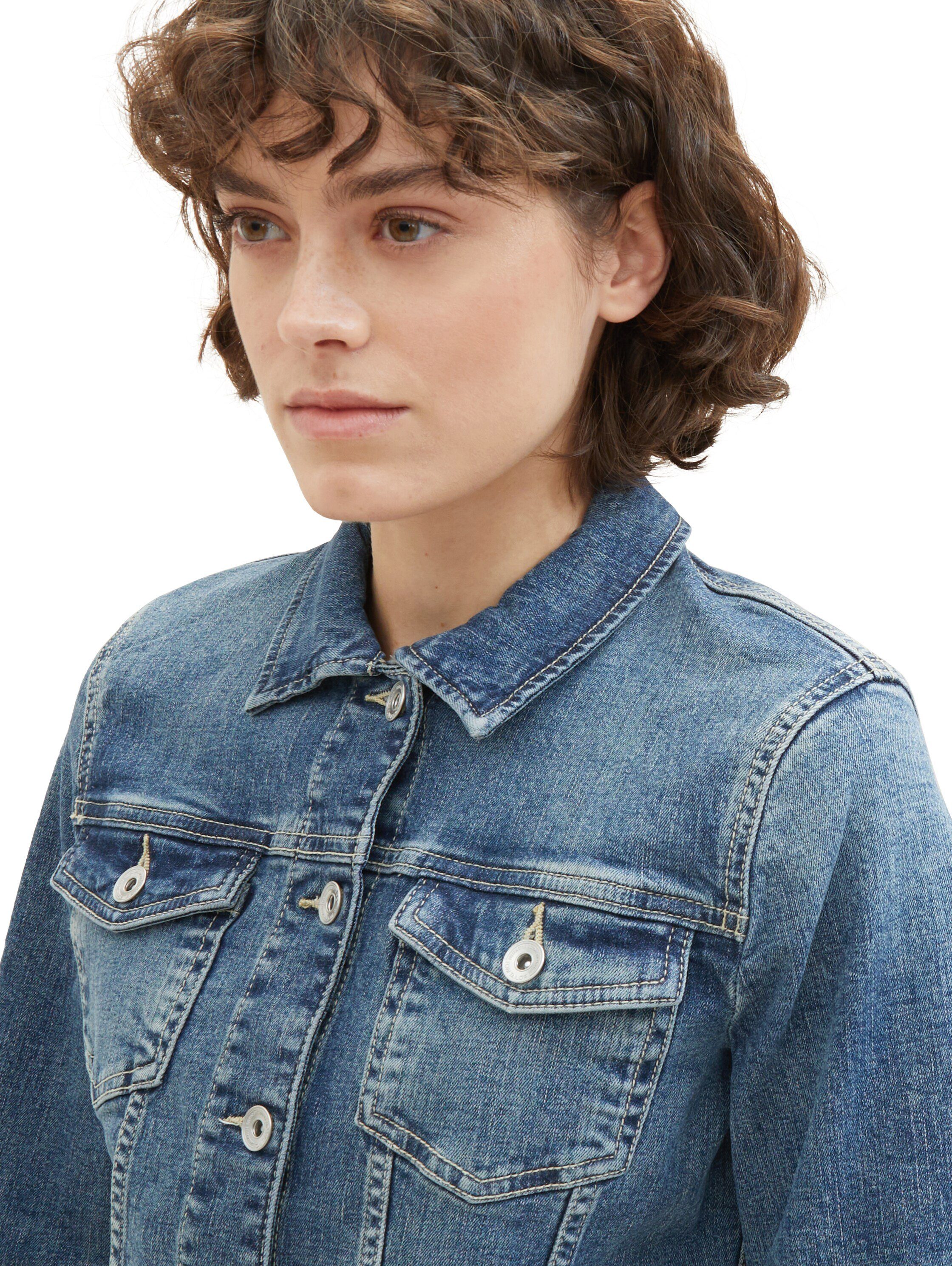 TOM TAILOR Jeansjacke mit Knopfleiste und Hemdkragen – Bild 4 von 5
