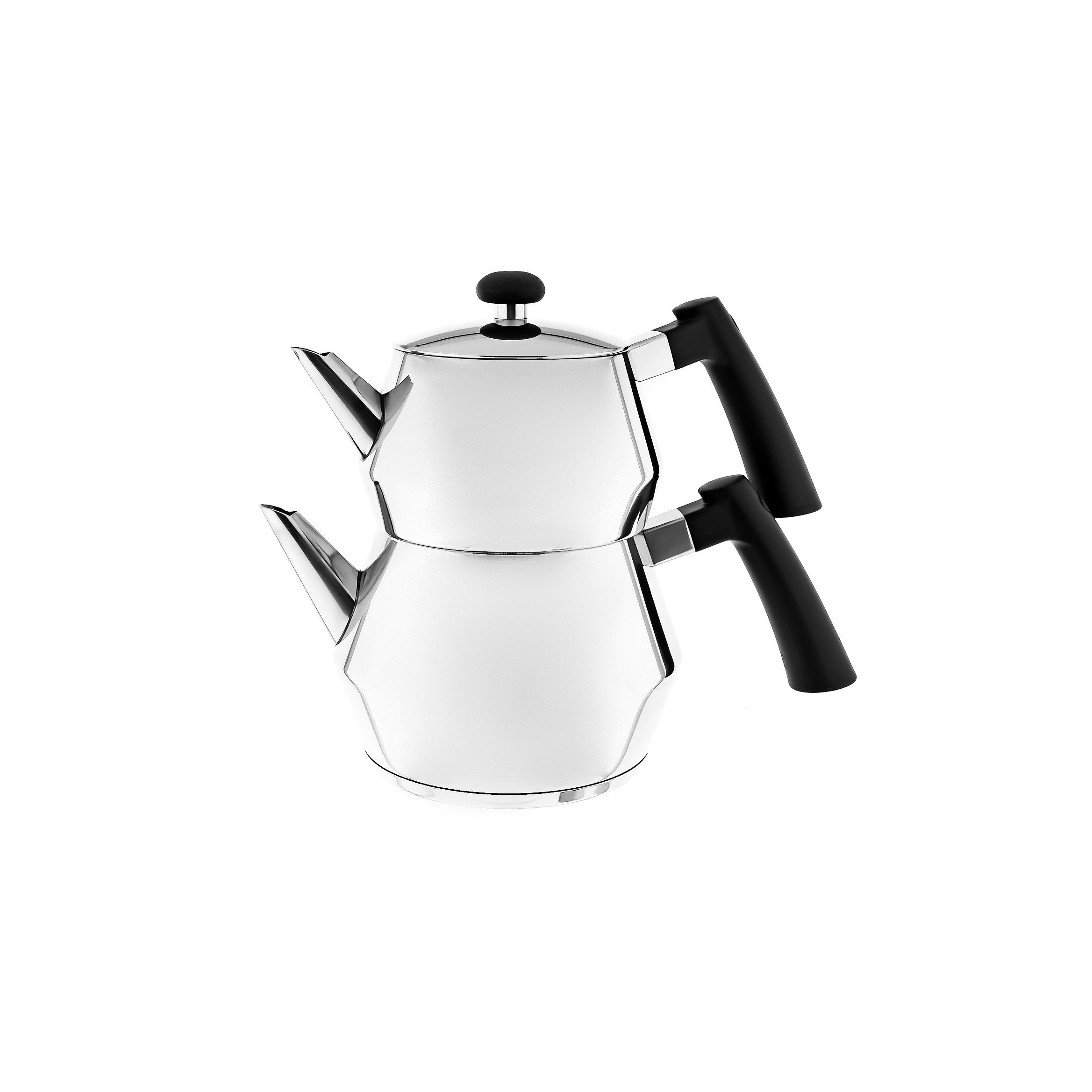 Schäfer Elektronik Caydanlik-Teekanne Edelstahl 18/8 Teekanneset 2L + 1L für alle Herdarten geeignet