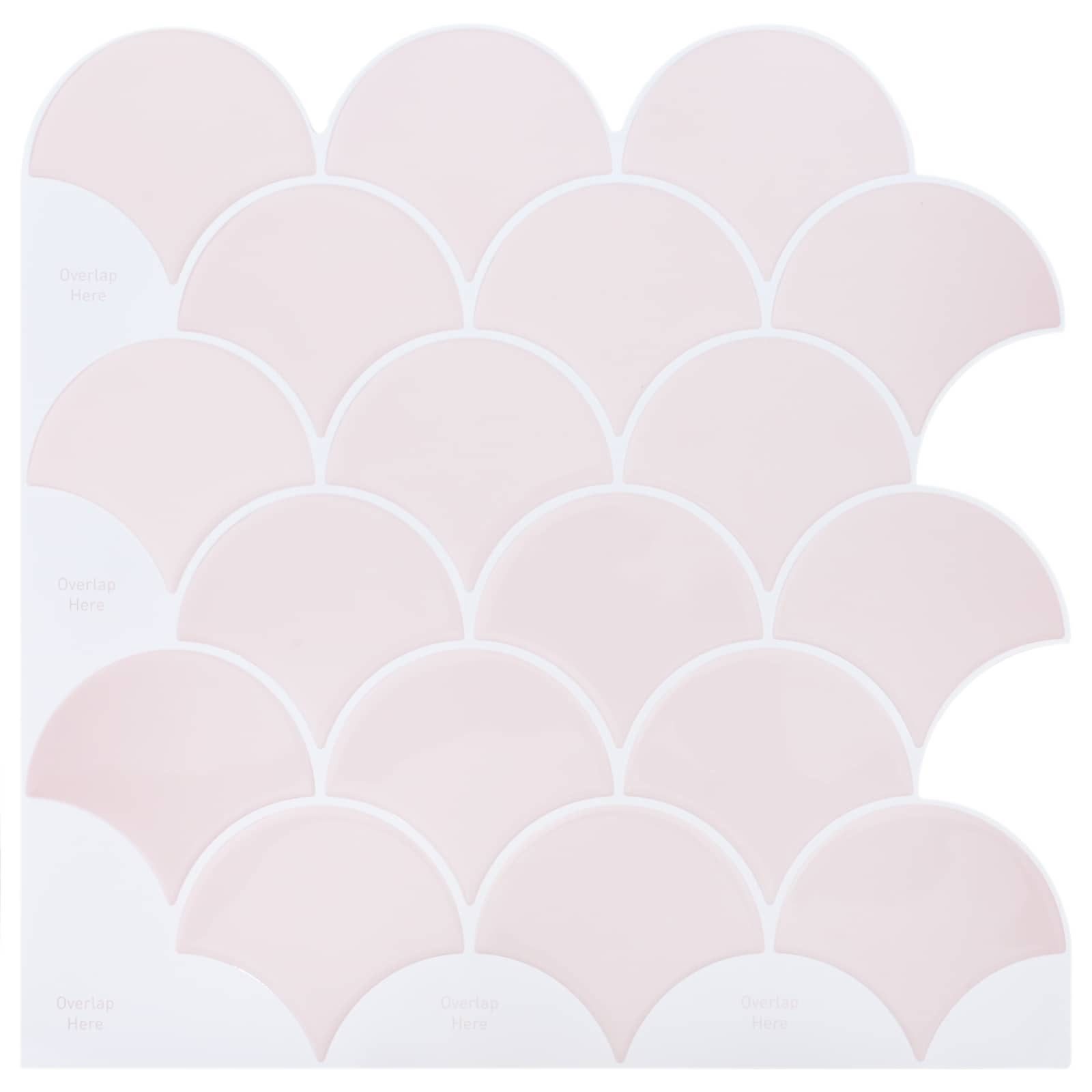 vidaXL Sticker Fischschuppen Fliese 20 pcs Hellrosa 30 x 30 cm, (20-tlg)