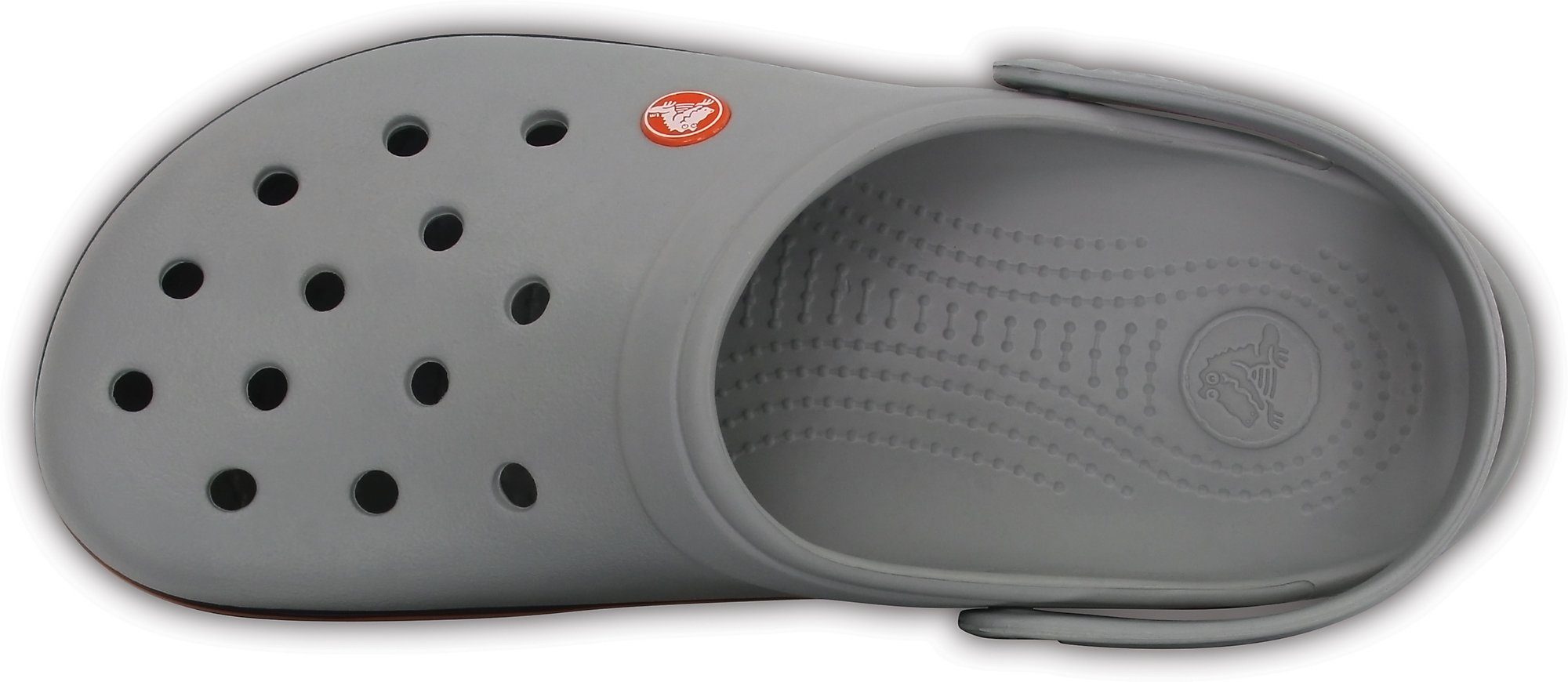 Crocs Crocband Clog mit farbiger grau-schwarz-orange Laufsohle