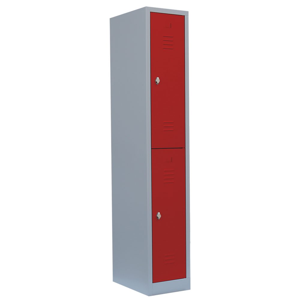 Steelboxx Spind Spind Garderobenschrank doppelstöckig, 180x31,5x50cm 1 Abteil (1-St) Komplett verschweißt und montiert