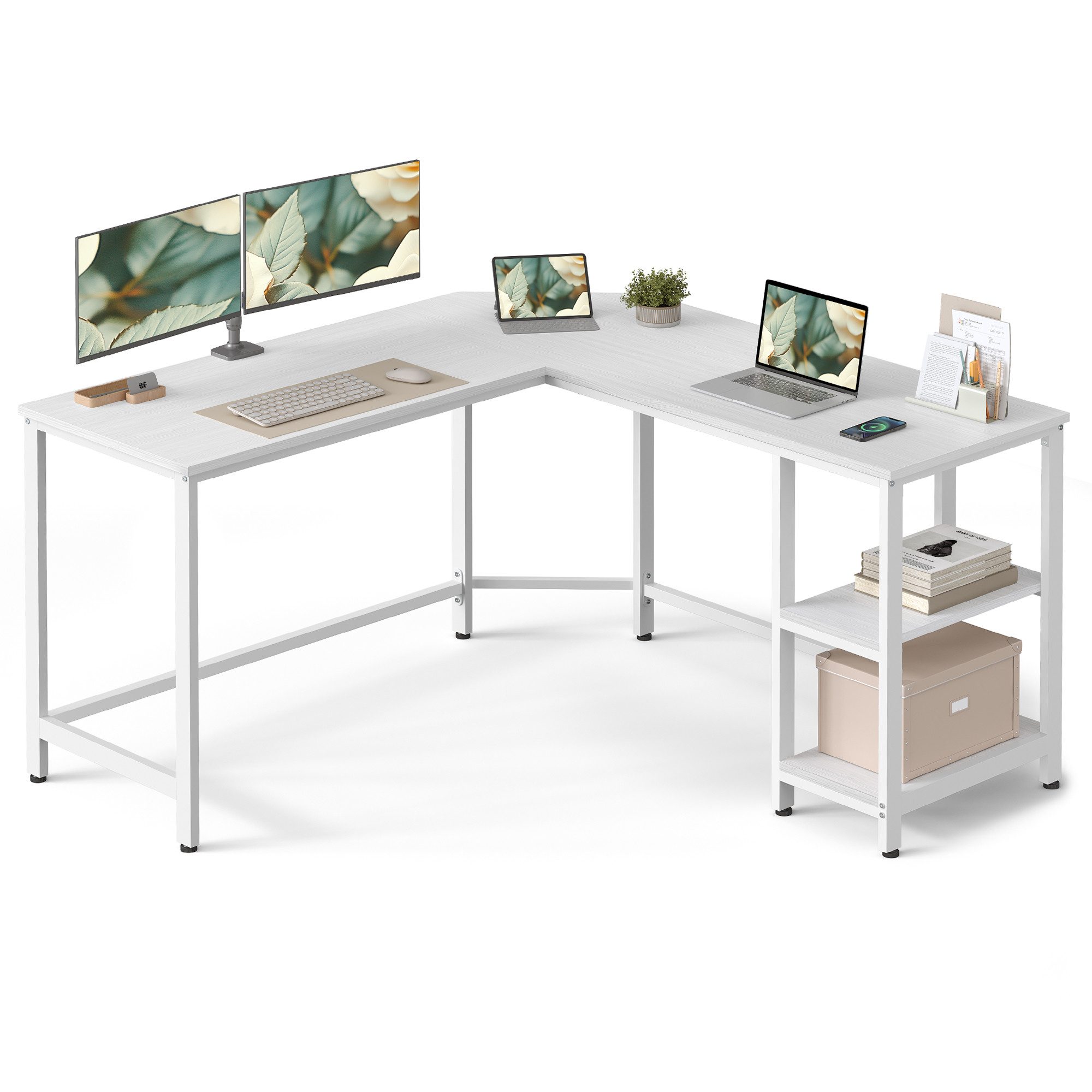 VASAGLE Schreibtisch Computertisch, 130/138 cm, L-förm günstig online kaufen