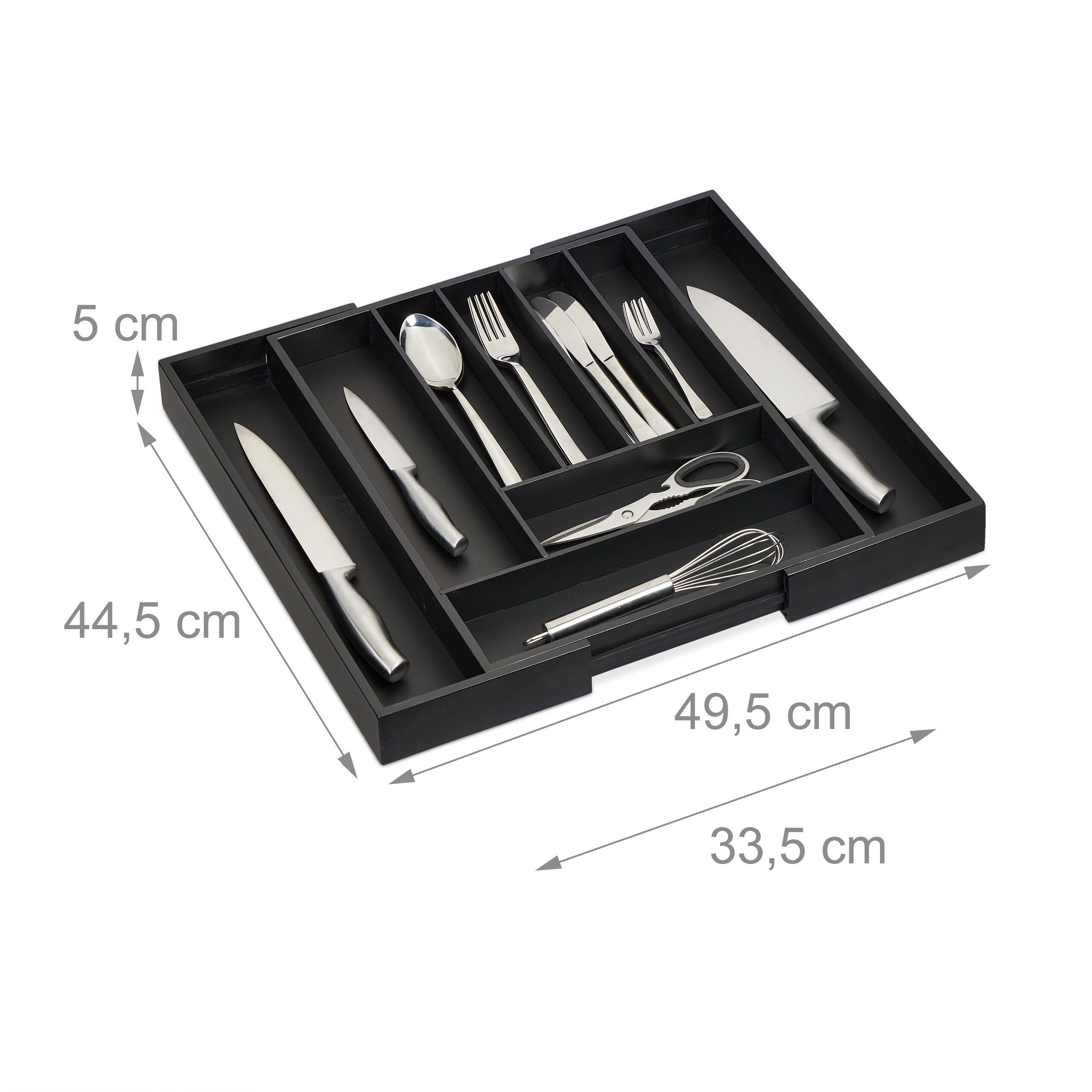 relaxdays Besteckkasten Ausziehbarer Besteckkasten aus Bambus günstig online kaufen