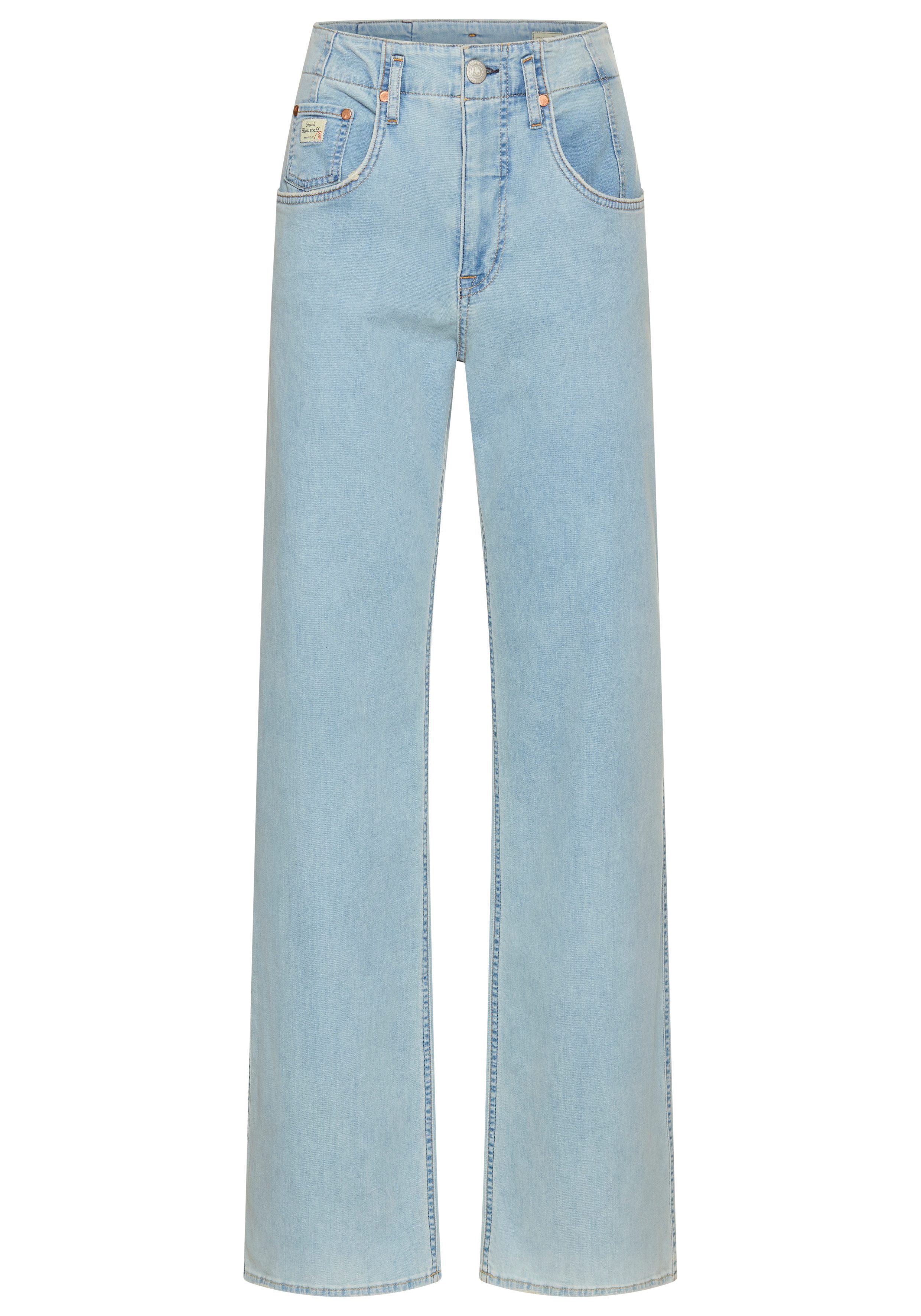 High-waist-Jeans Baggy Straight Denim Light
