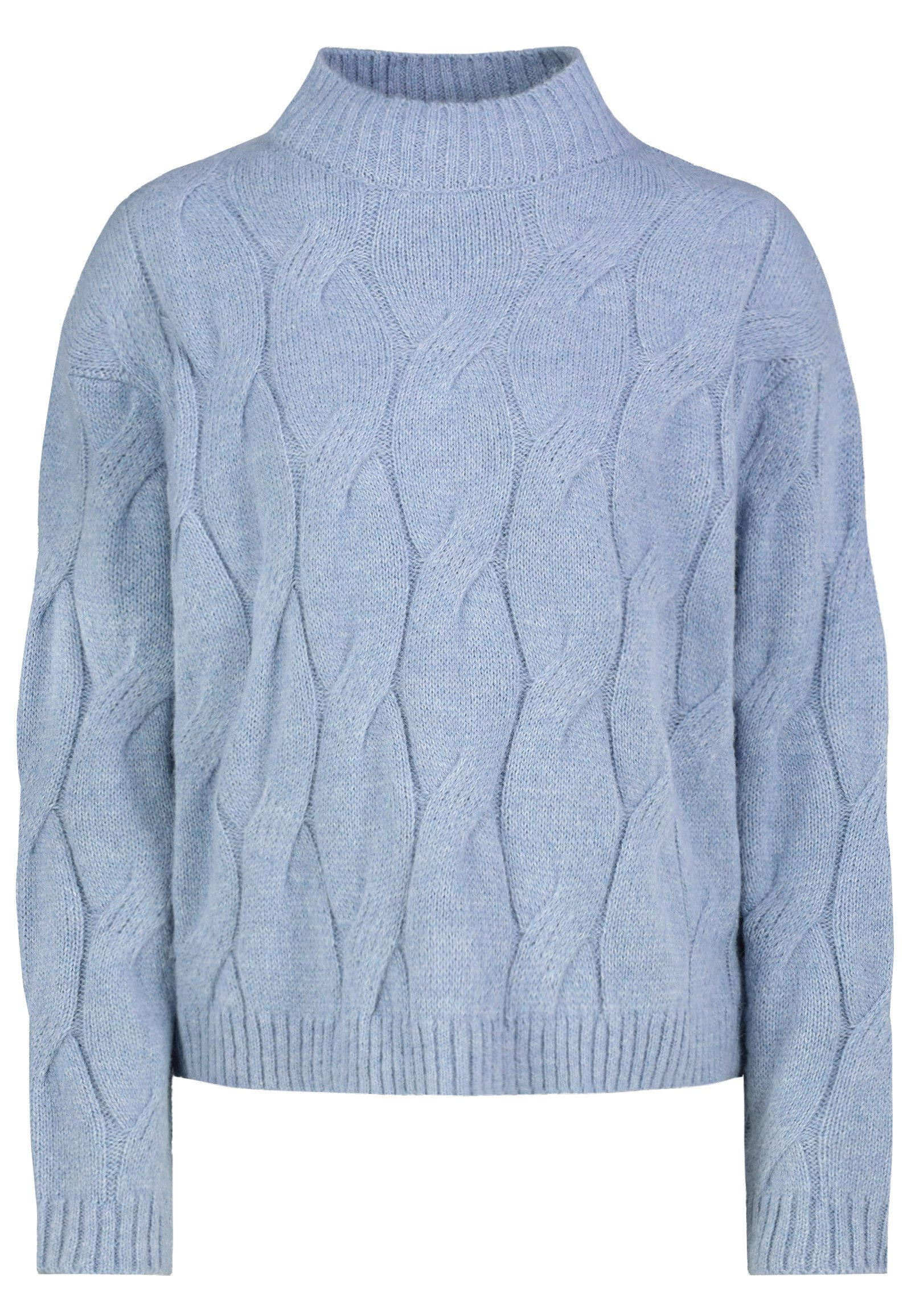 Eight2Nine Strickpullover Damen Zopfstrick Pullover grobes Zopfmuster, Wollanteil