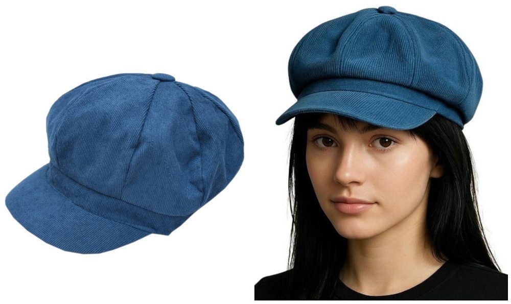 Ballonmütze 4 Jahreszeiten Feincord Baker Boy Newsboy Cap