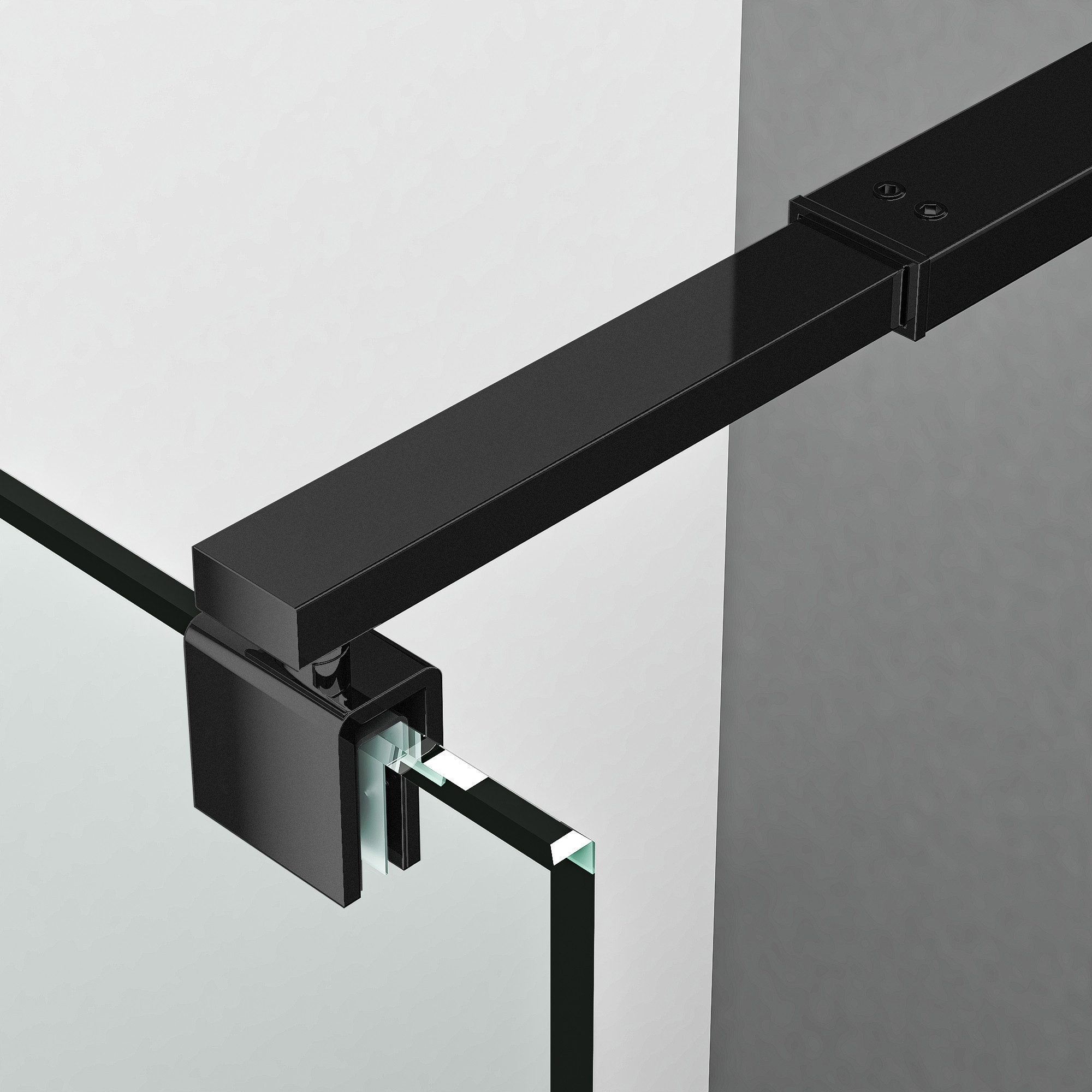 Hopibath Duschwand-Stabilisationsstange Chrom Schwarz für 8-10mm haltestange duschwand 73-123cm 360° Drehbar, (Stabilisator, rechteckig), für Duschabtrennung Du – Bild 5 von 5
