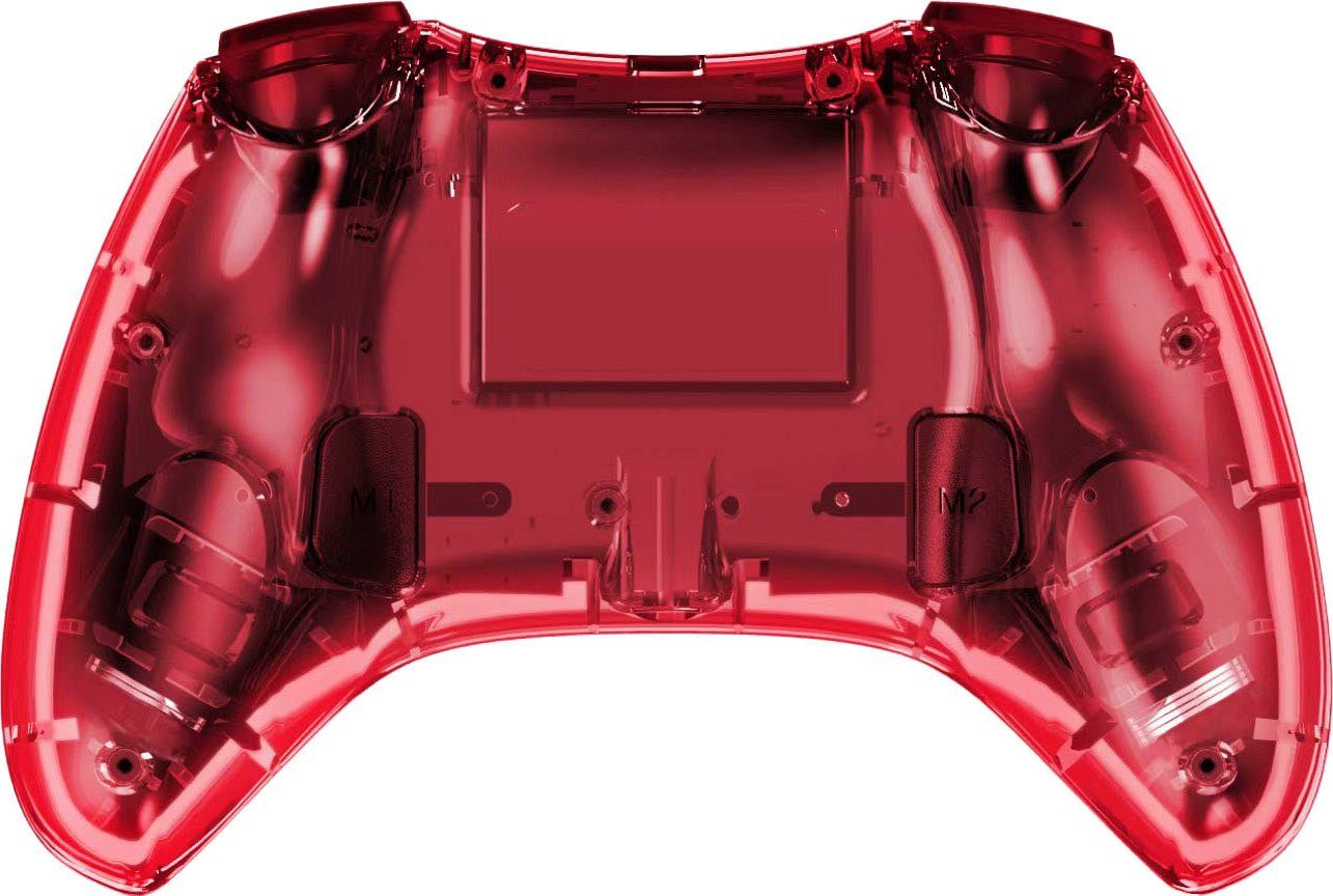 Ready2gaming Nintendo Switch Pro Edition X Nintendo-Controller transparent in roter Pad Led LED mit