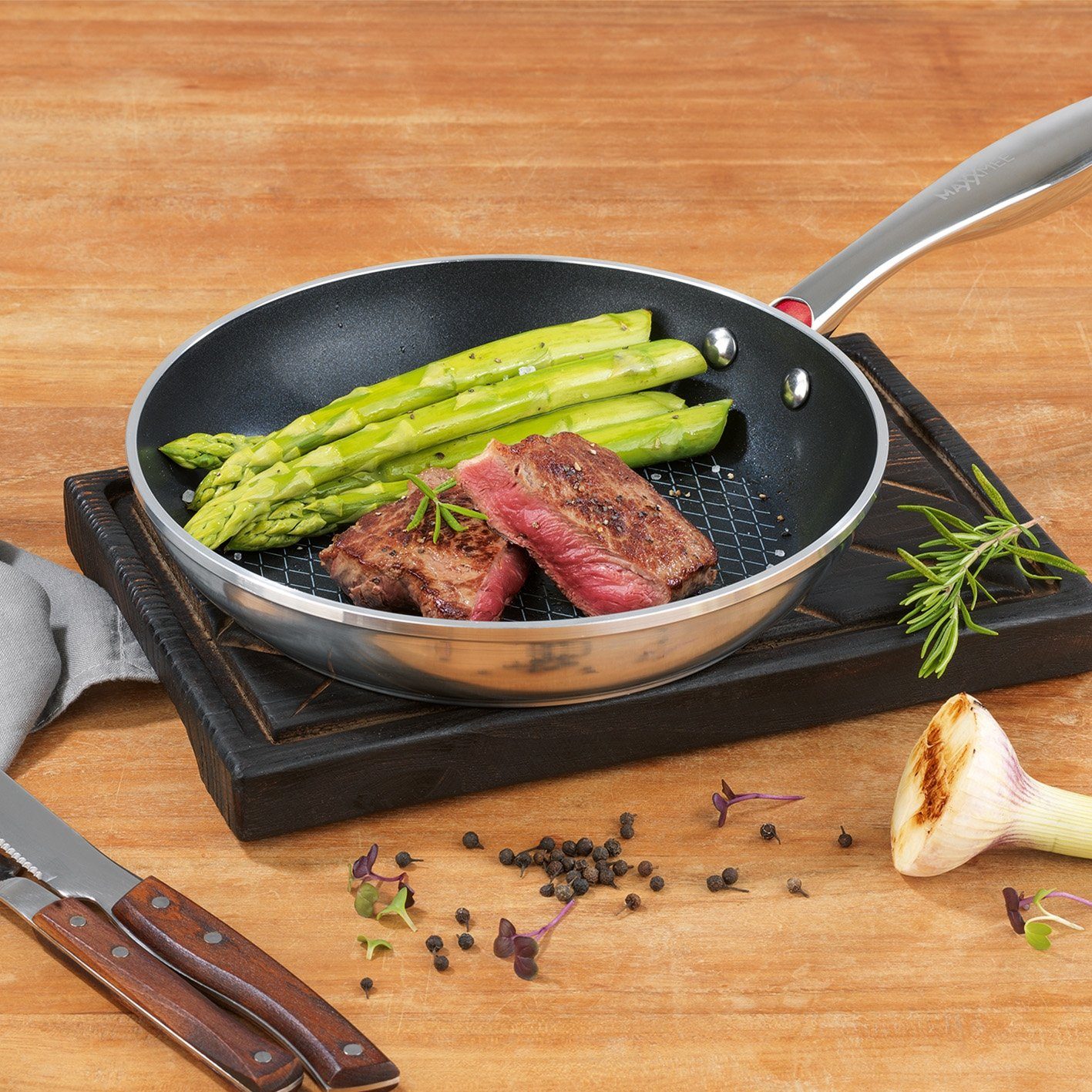 MAXXMEE Bratpfanne, Aluminium (2er Set), geschmiedet 24cm/28cm als 2er Set