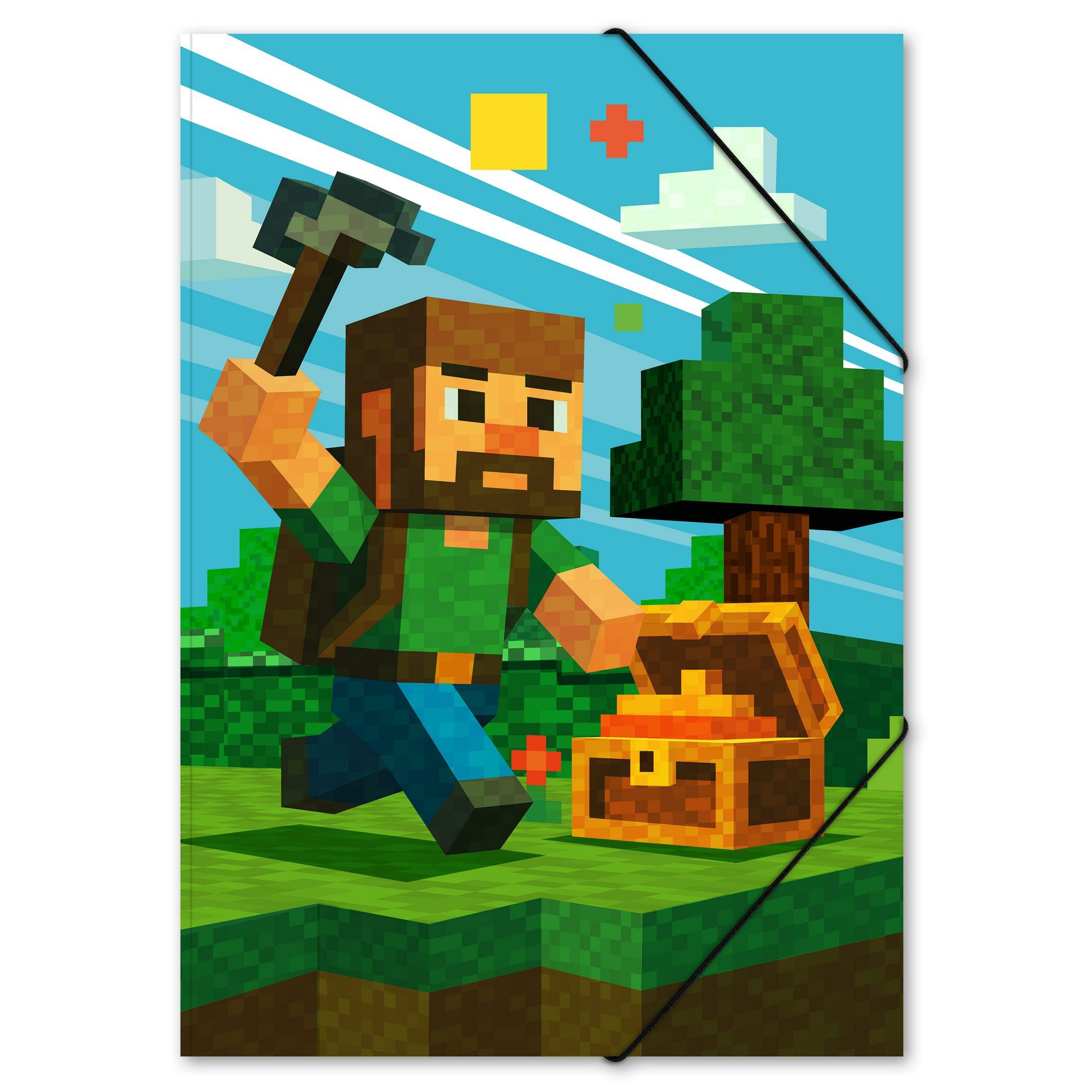 itenga Organisationsmappe itenga Gummizugmappe Zeichenmappe A3 Blockgame PIXEL