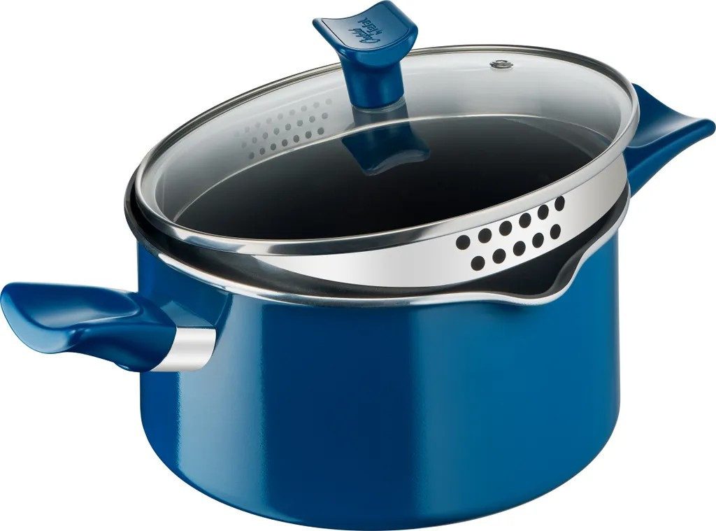 Tefal Topf-Set Tefal Pasta La Vista Kochgeschirr-Set, Aluminium (6-tlg), Pfanne 28cm & Kochtopf 20cm Inkl. Messer, Schneidebretter & Rezeptheft – Bild 5 von 5