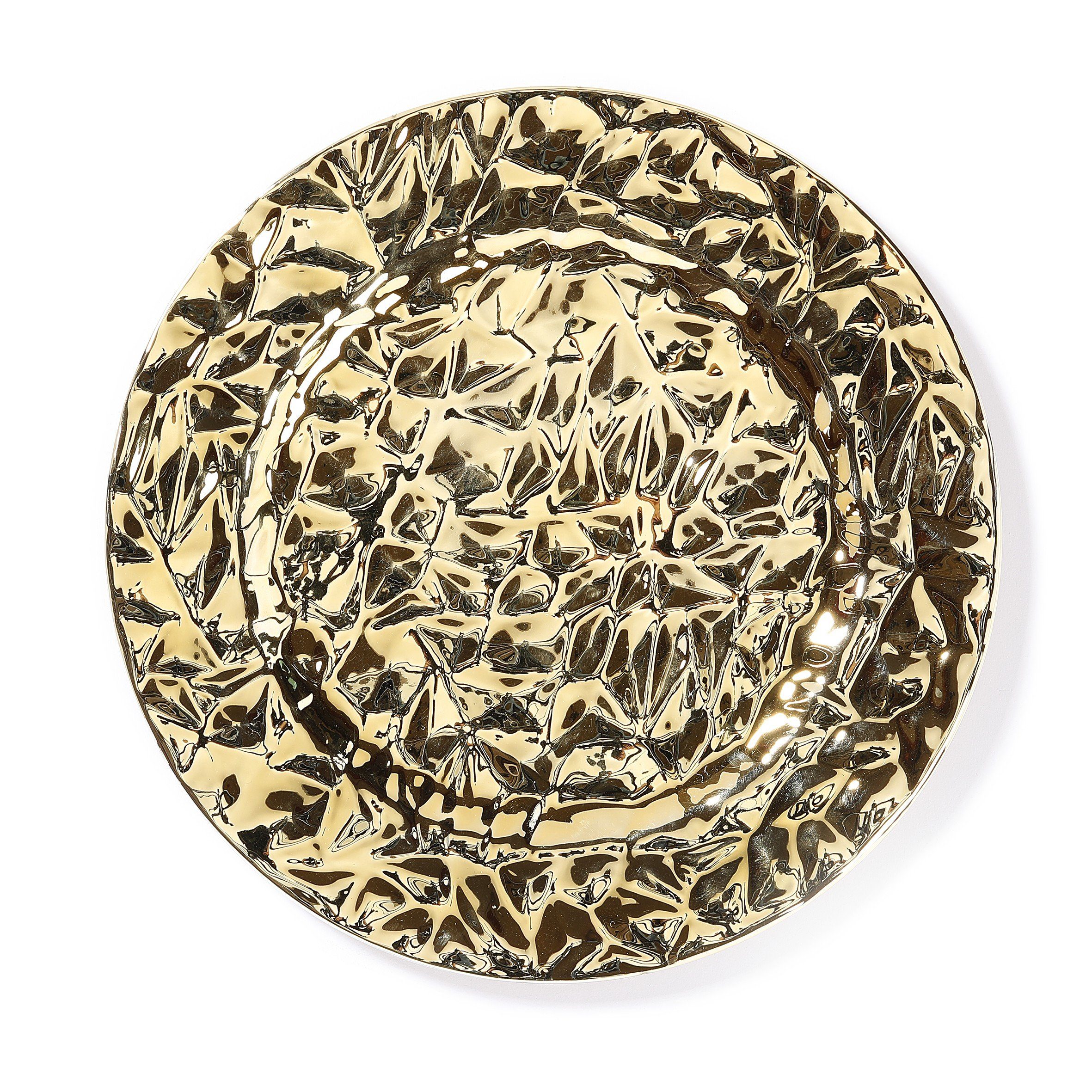 INGE-GLAS® Декоративна тарілка, Декоративна тарілка Kunststoff Diamanten Muster 33cm gold