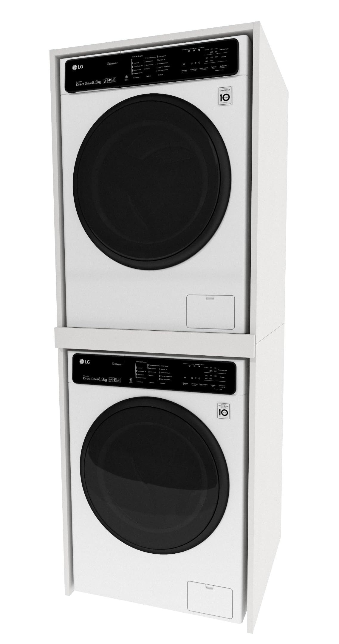 TREND WERK Waschmaschinenumbauschrank Waschturm für Waschmaschine & Trockner (in der Standardvariante (66×65×180 cm) und der Slim (66×51,2×180 cm), Waschmaschinen Überbauschrank in zwei Tiefen: 65 cm und 51,2 cm) Offenes Bad- & Hauswirtschaftsregal – für Waschmaschine oder Trockner