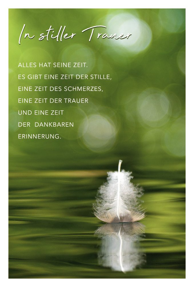BSB Grußkarten Trauer - plastikfreie Verpackung - Glückwunschkarte im Format 11,5