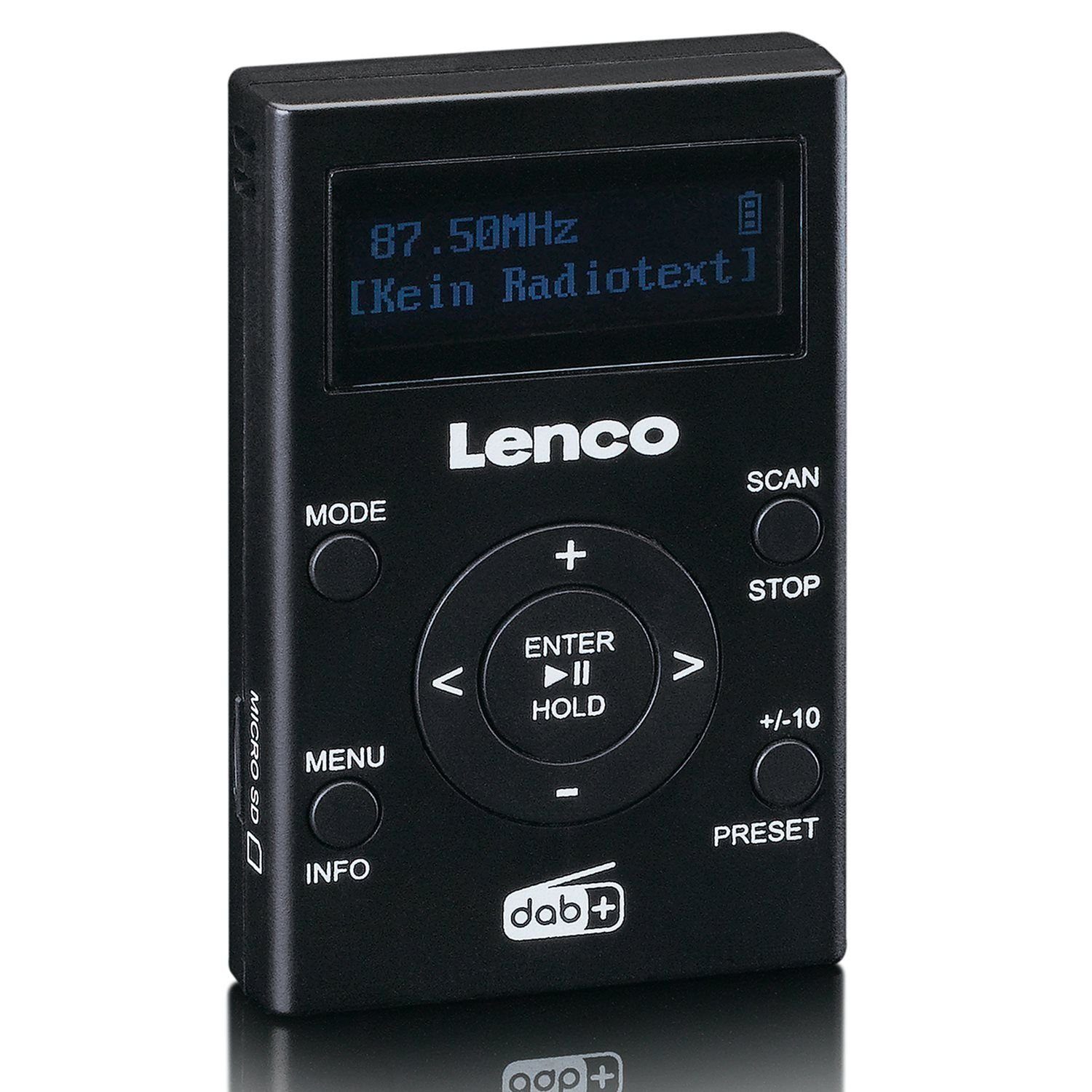 Lenco »PDR.011BK DAB+/FM-Taschenradio MP3, 4GB Mico-SD-Karte, Akku«  Digitalradio (DAB) (DAB)