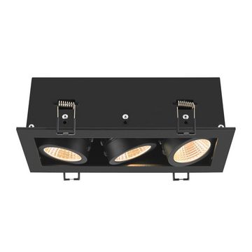 SLV LED Einbauleuchte LED Deckeneinbauleuchte Kadux in Schwarz 3x 6,66W 2349lm 3-flammig, keine Angabe, Leuchtmittel enthalten: Ja, fest verbaut, LED, warmweiss, Einbaustrahler, Einbauleuchte