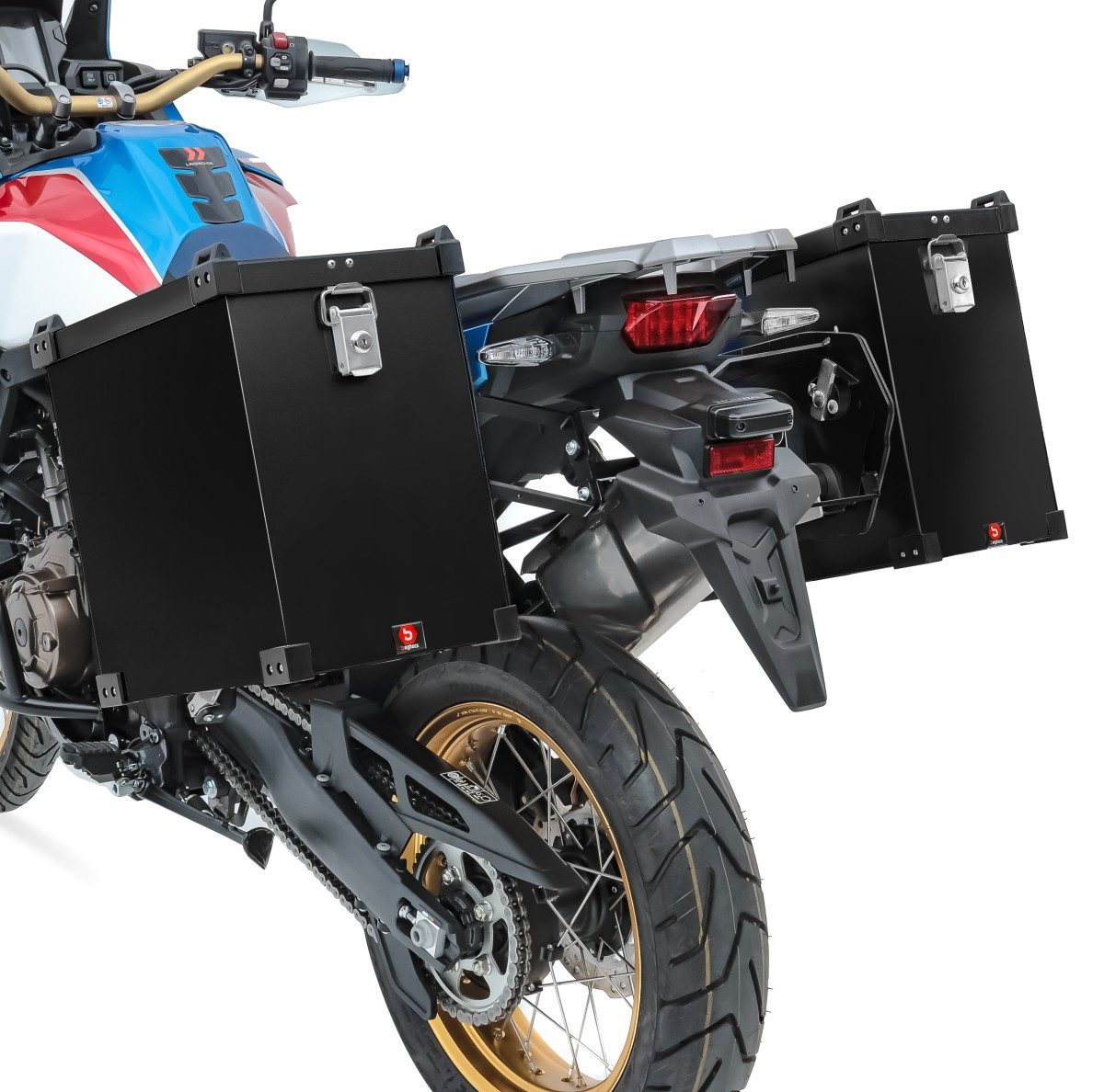Bagtecs Kofferset Alukoffer Motorrad Set # Namib 2x40 L + Anbausatz für Kofferträger sch