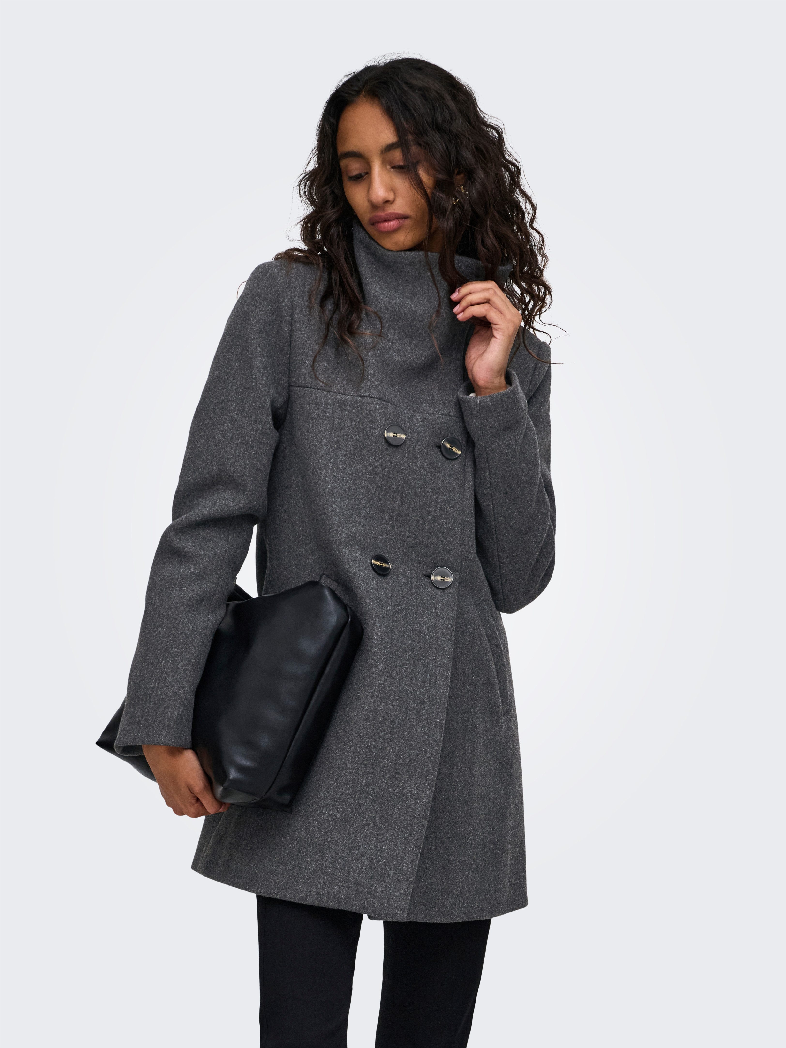 ONLY Langjacke ONLBLAKE SOPHIA COAT OTW NOOS Kunstfaser, 2-Reiher, Eingrifftaschen