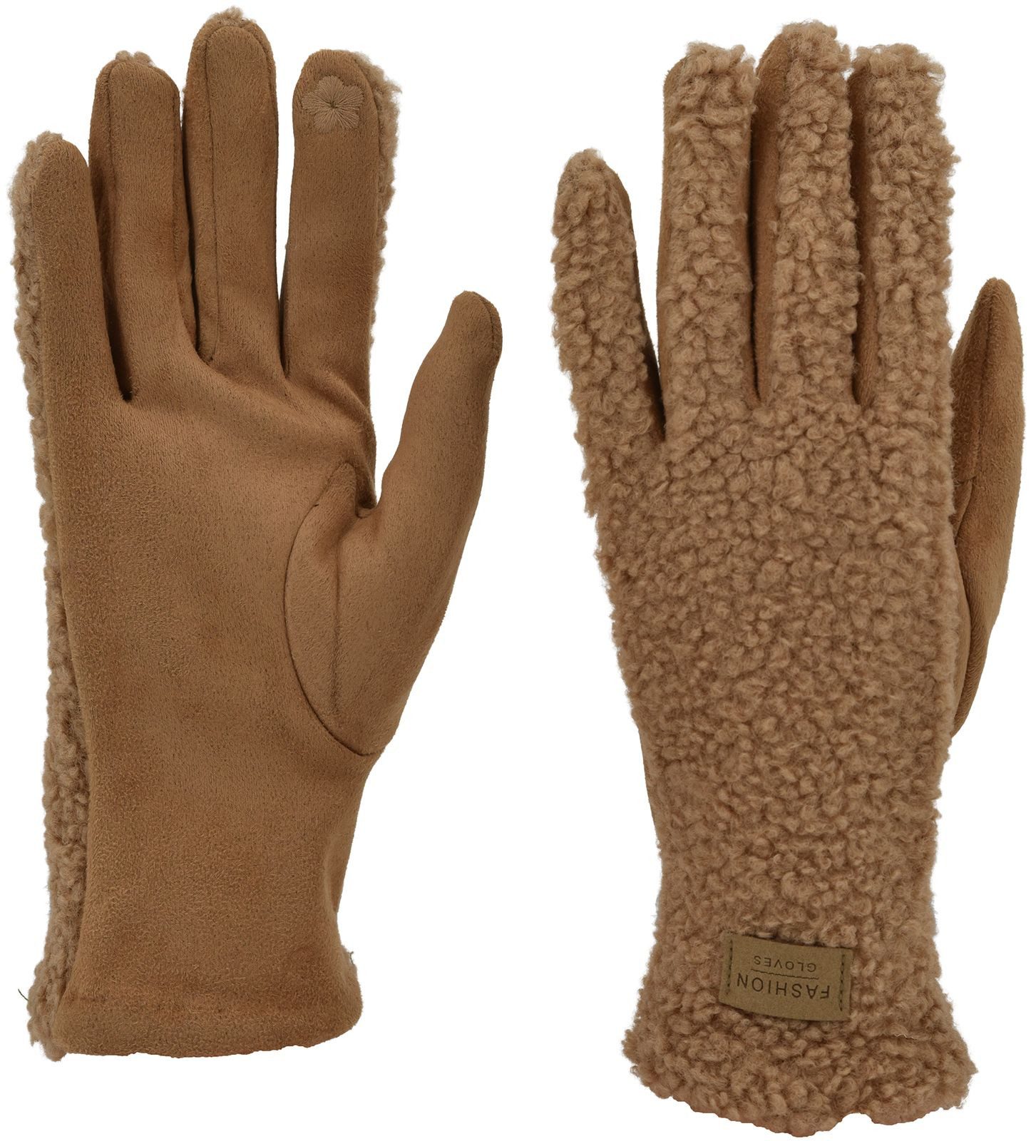 styleBREAKER Fleecehandschuhe Touchscreen Handschuhe mit Teddyplüsch günstig online kaufen